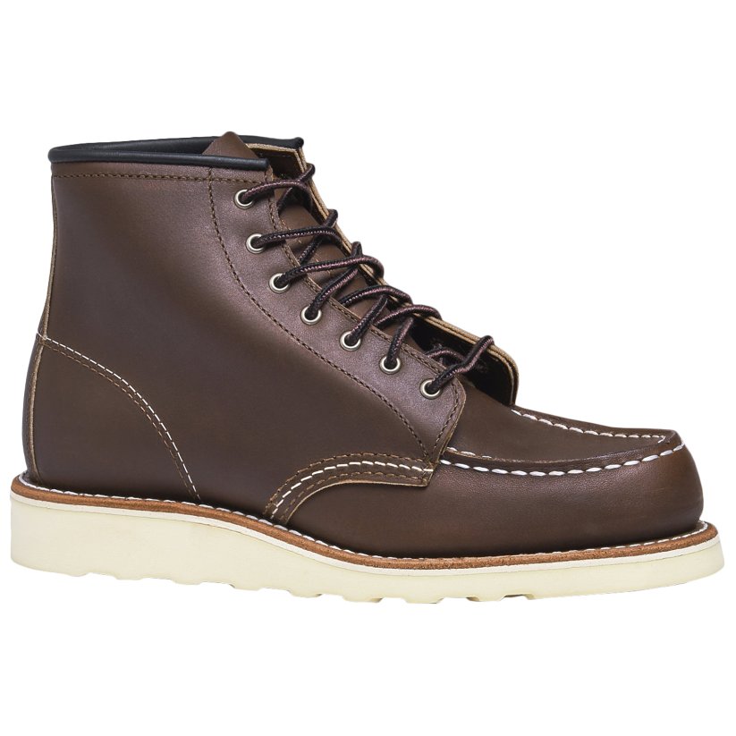 Red Wing Heritage Full Grain Leather 6 Inch Classic Women's Moc Toe Boots#color_mahogany