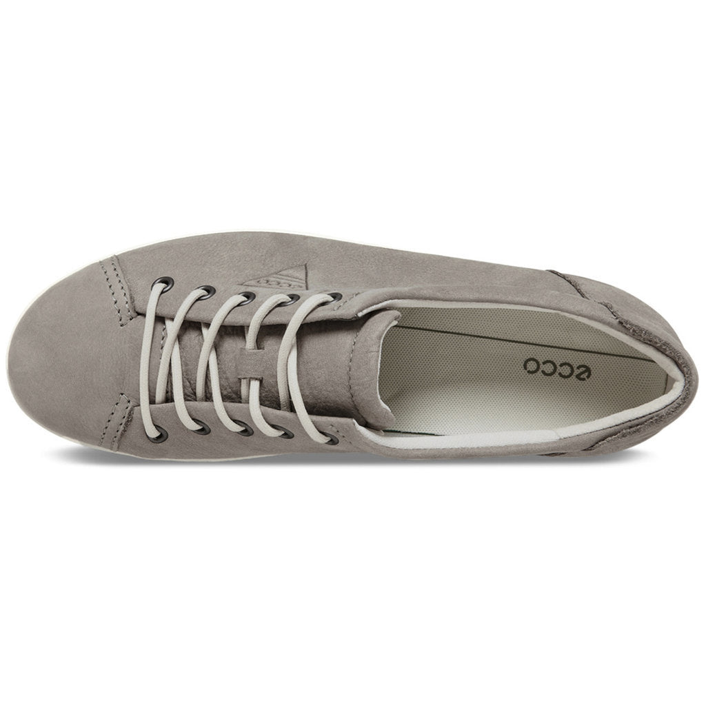 Ecco Soft 2.0 Leather Womens Trainers#color_warm grey