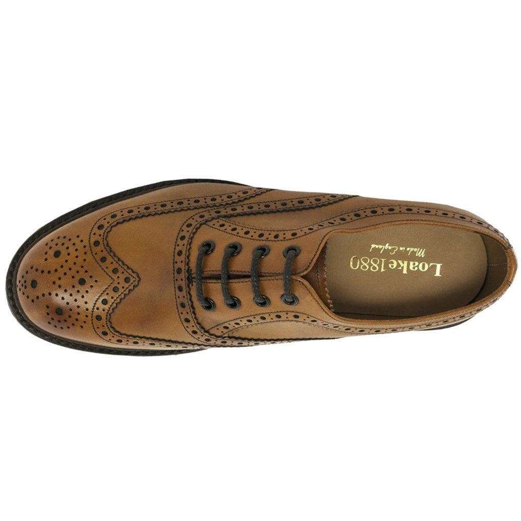 Loake Edward Polished Leather Men's Brogue Shoes#color_tan