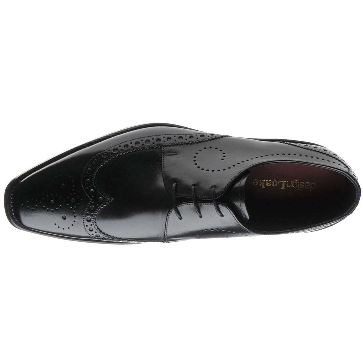 Loake Kruger Polished Leather Men's Brogue Shoes#color_black