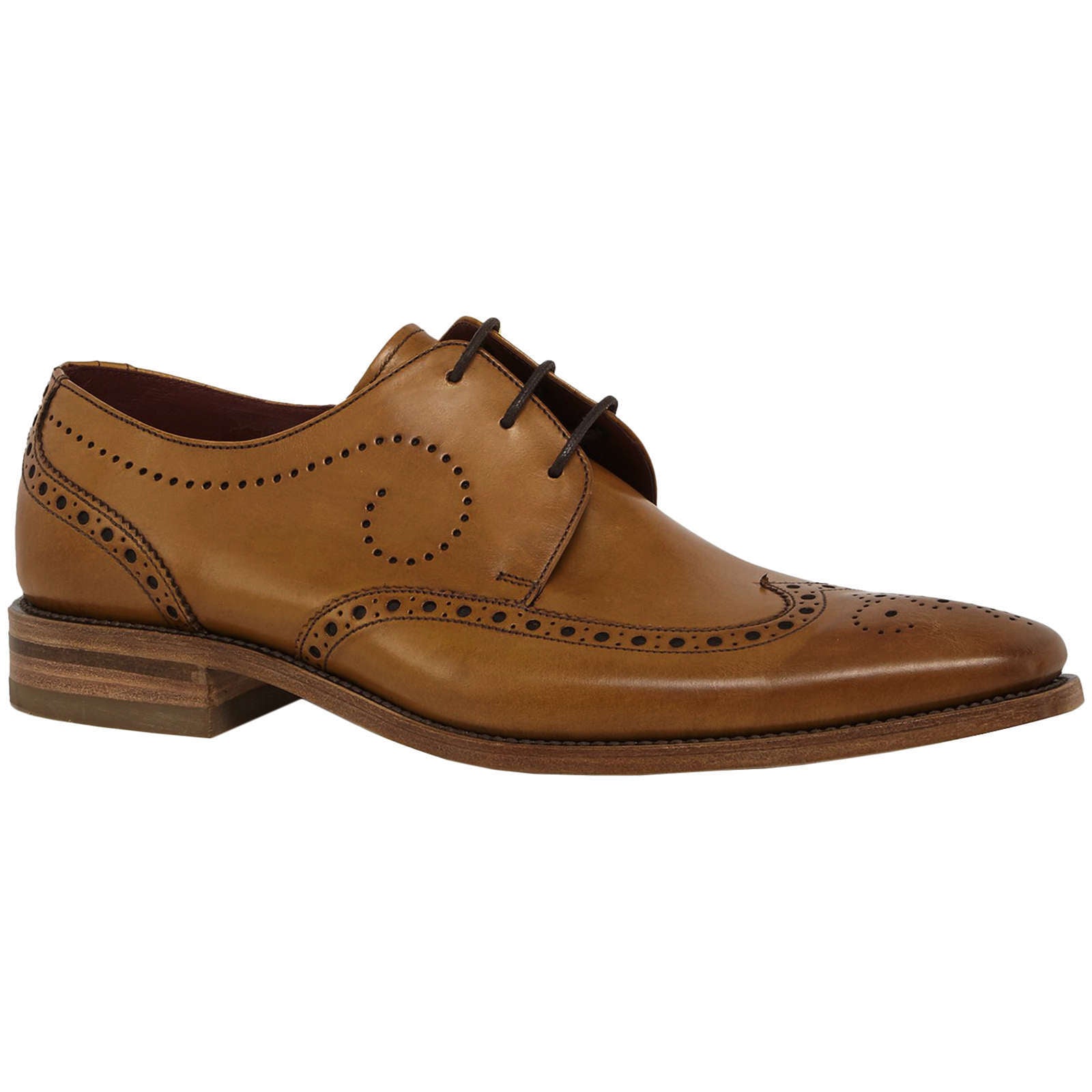 Loake Kruger Polished Leather Men's Brogue Shoes#color_tan