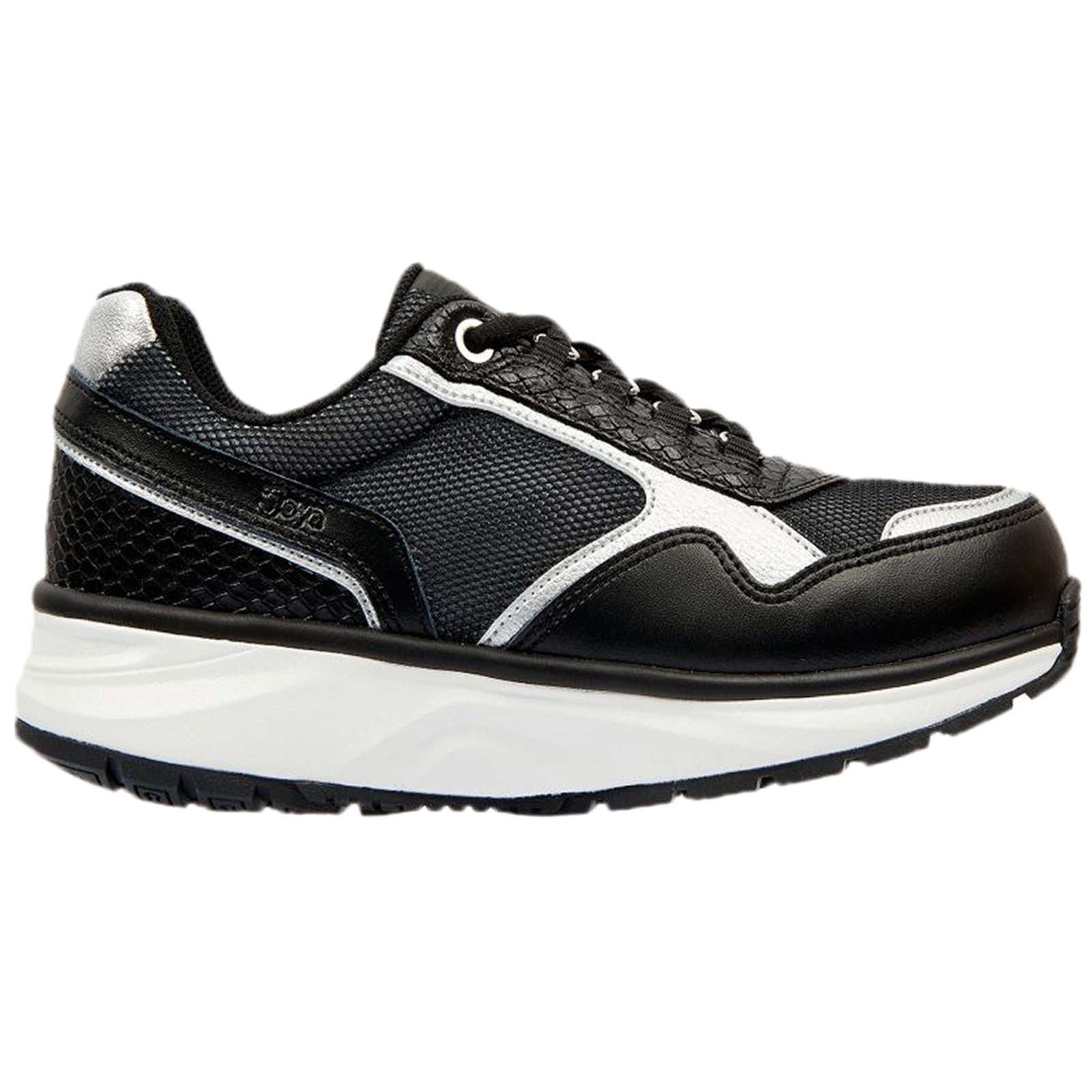 Joya Tina II Leather & Textile Women's Trainers#color_black silver