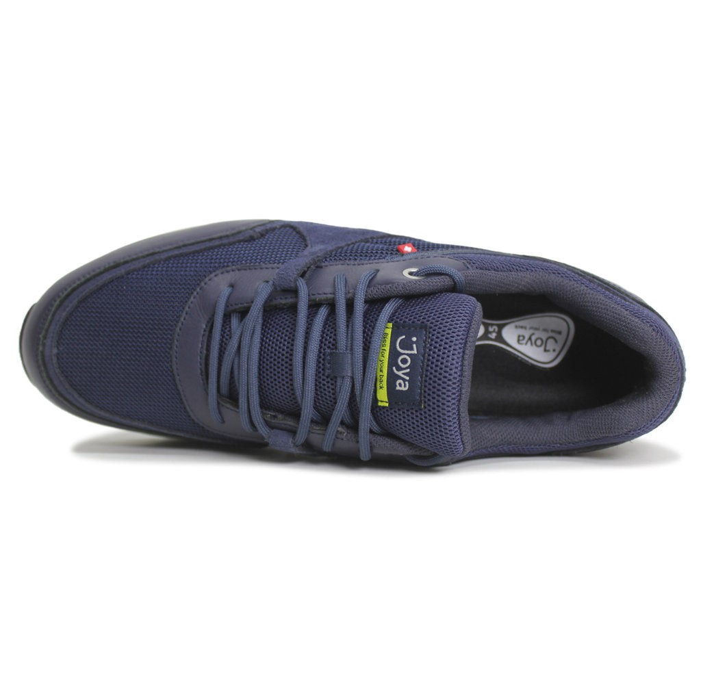 Joya Tony II Textile Leather Mens Trainers#color_dark blue