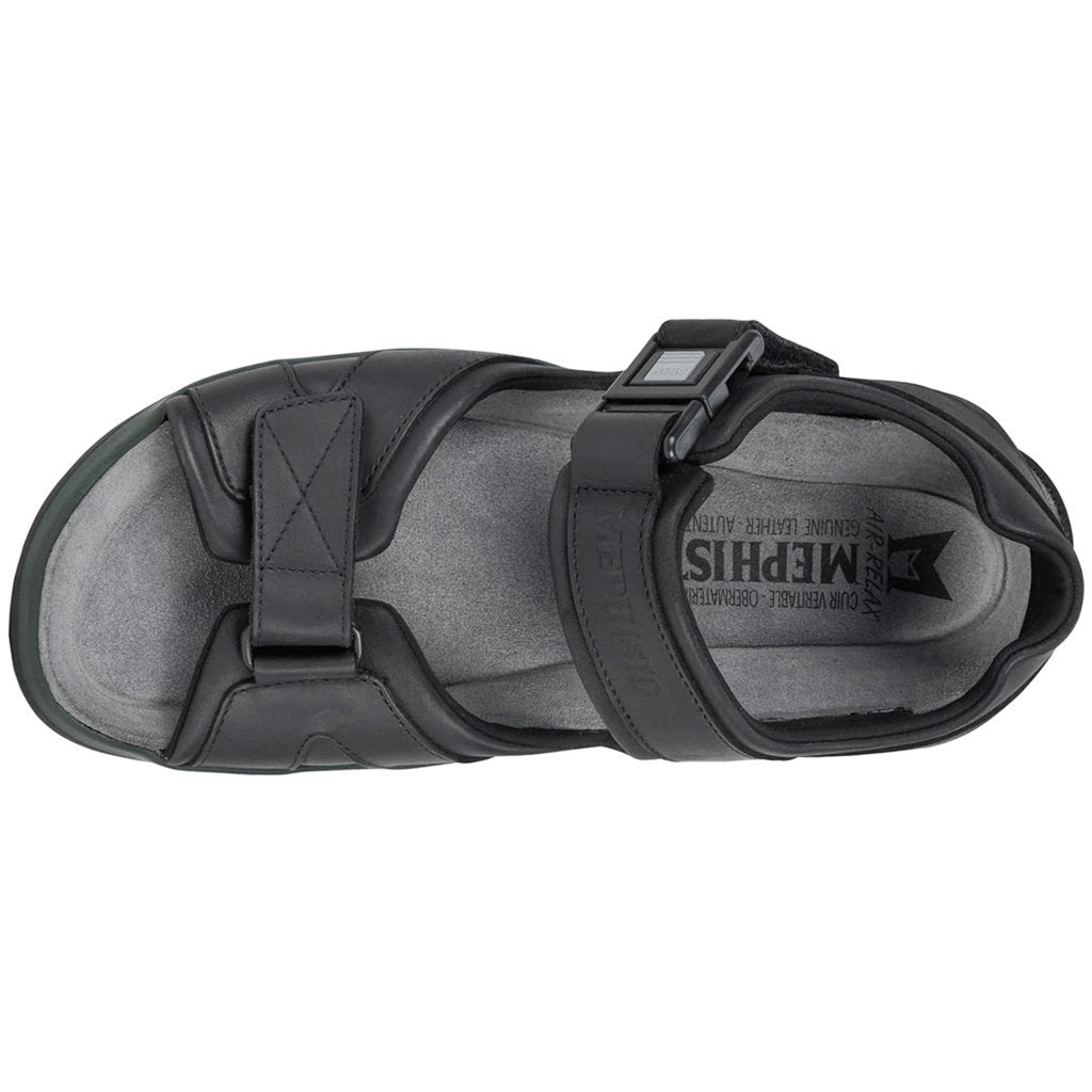 Mephisto Shark Fit Leather Mens Sandals#color_black