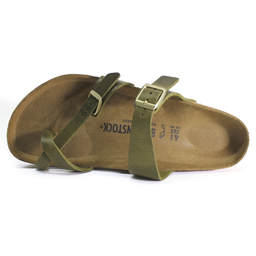 Birkenstock Mayari Oiled Leather Unisex Sandals#color_olive