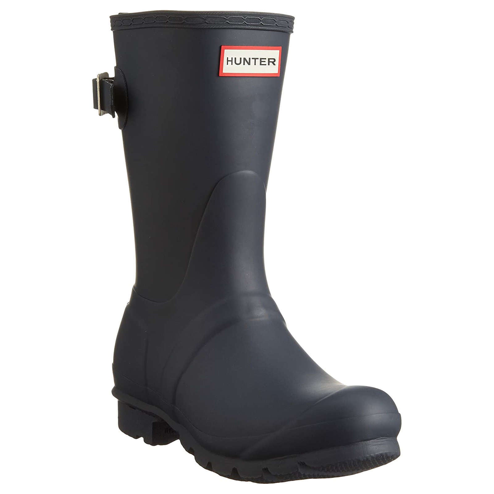 Hunter Original Back Adjustable Short Rubber Women's Short Wellington Boots#color_navy