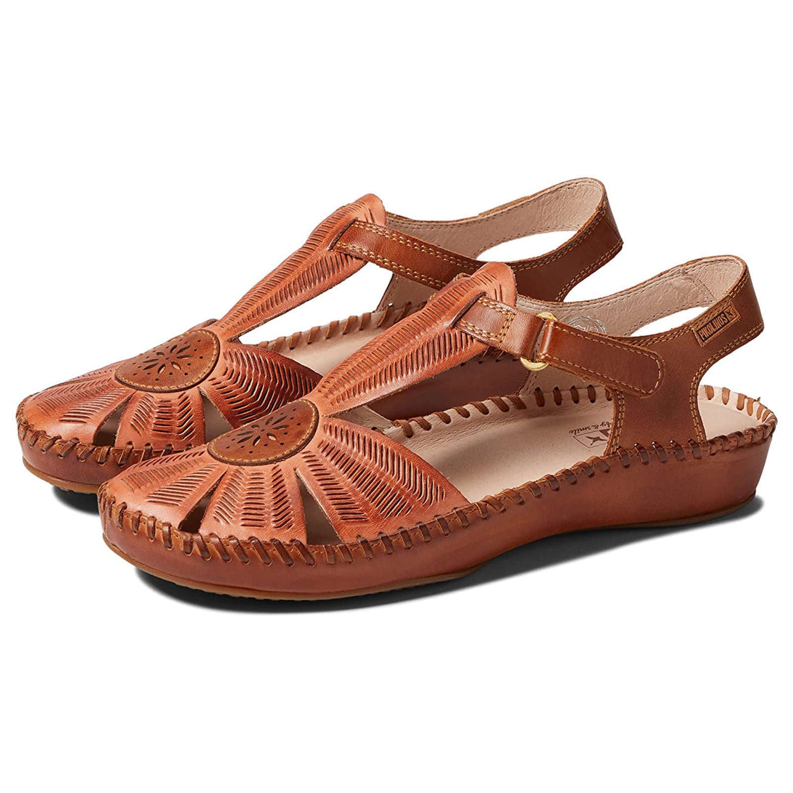 Pikolinos Puerto Vallarta 655-0575 Leather Womens Sandals#color_nectar