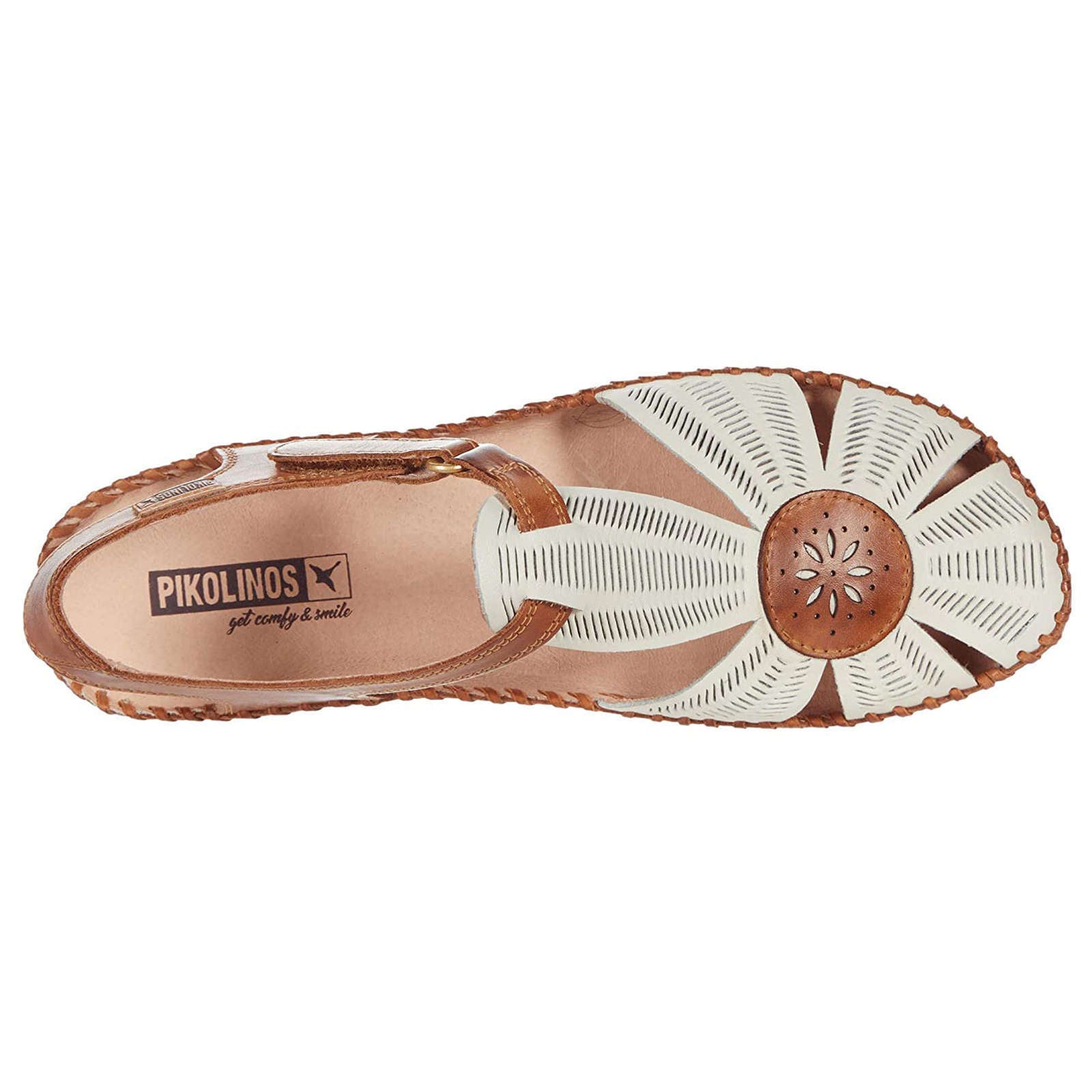 Pikolinos Puerto Vallarta 655-0575 Leather Womens Sandals#color_nata