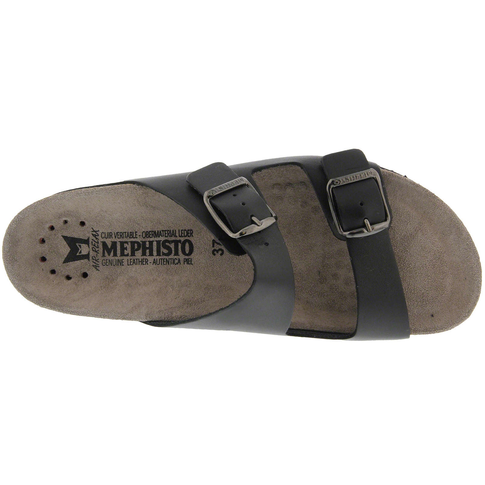 Mephisto Harmony Nubuck Womens Sandals#color_black