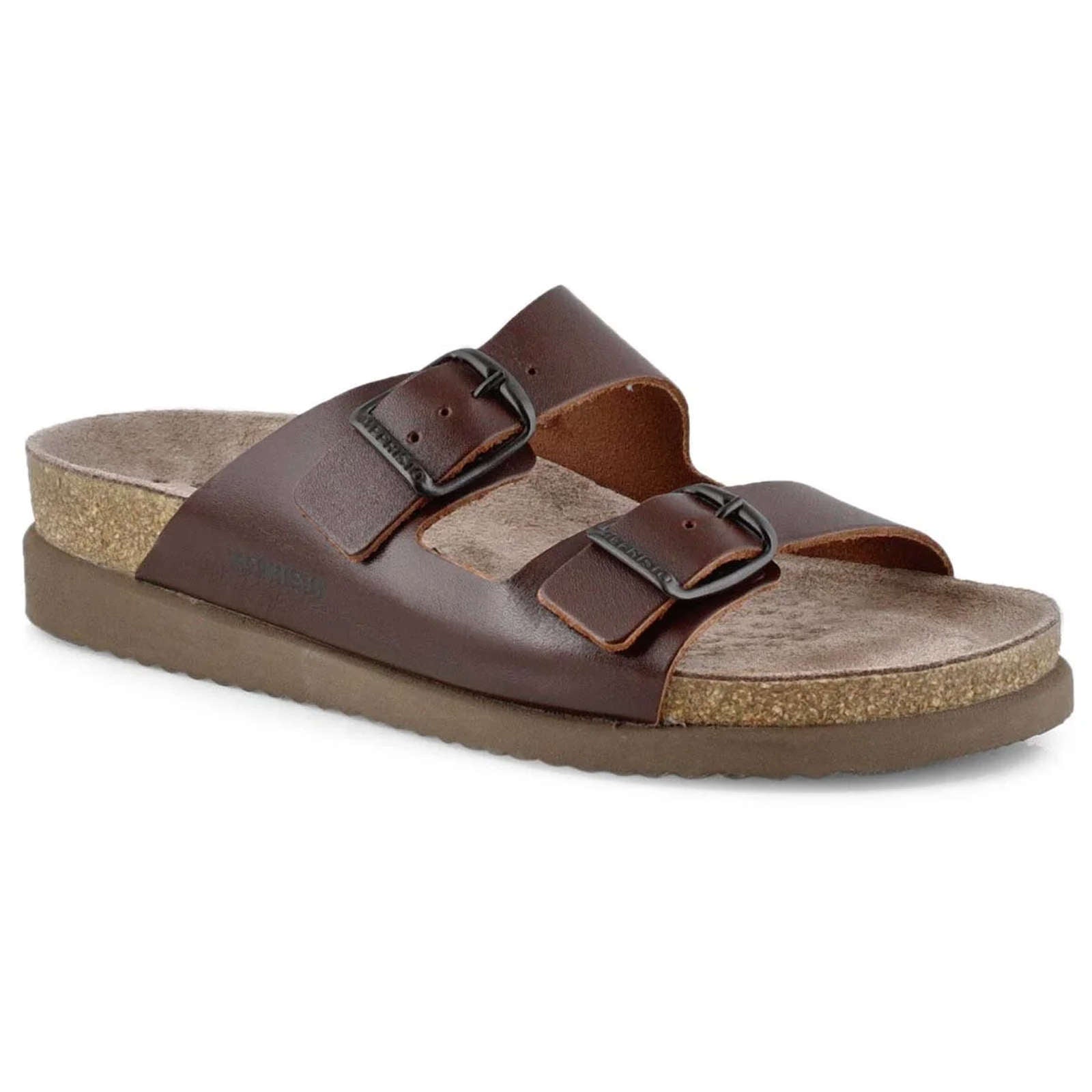 Mephisto Harmony Nubuck Womens Sandals#color_dark brown