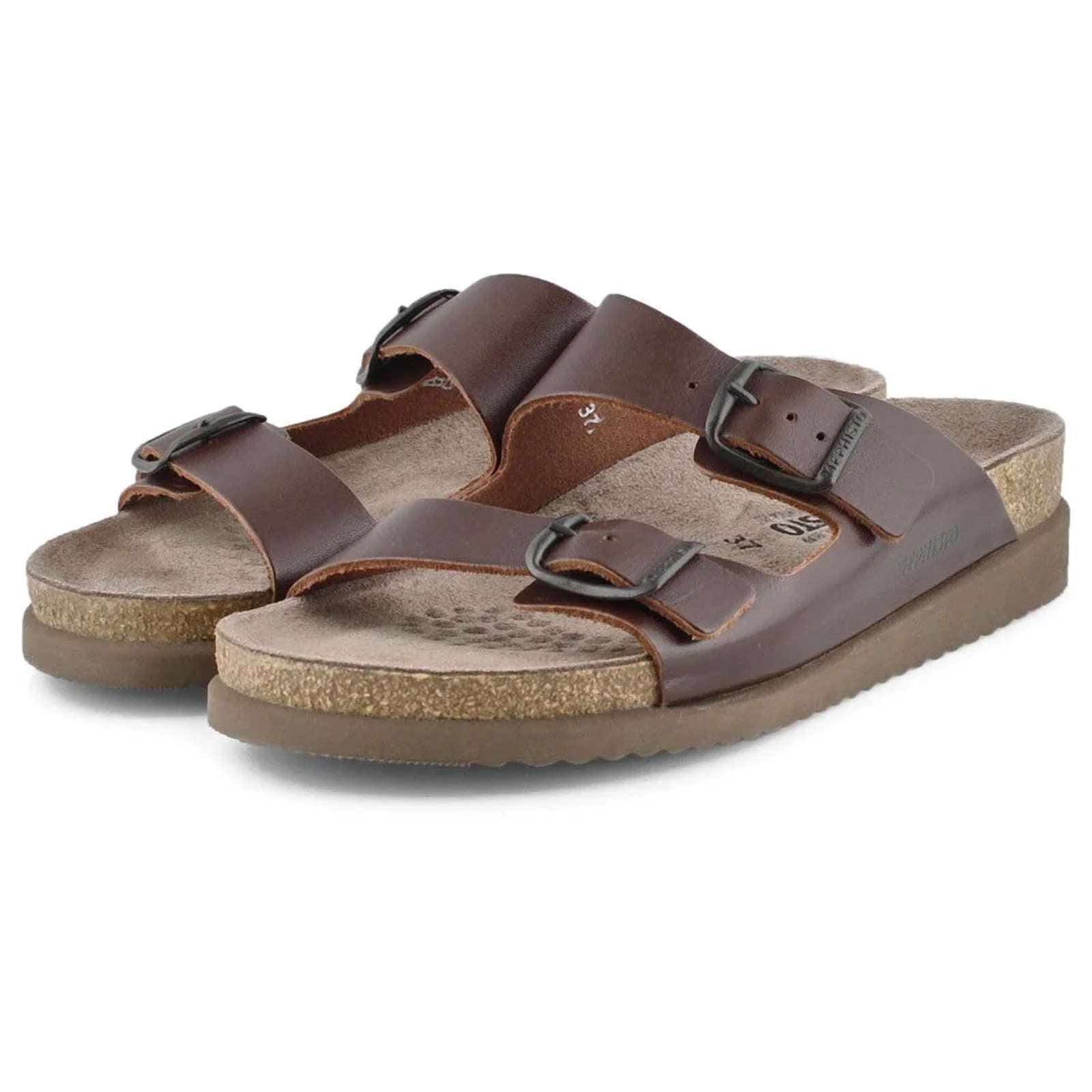 Mephisto Harmony Nubuck Womens Sandals#color_dark brown