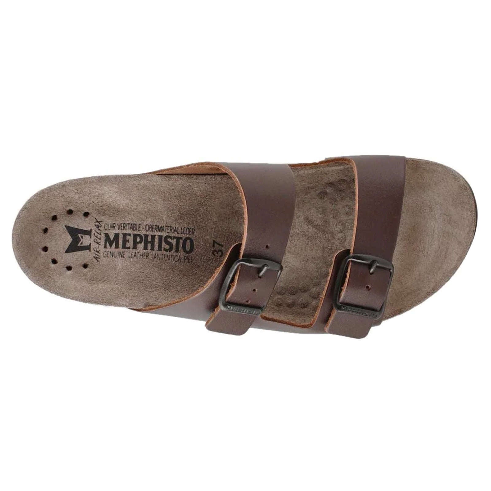 Mephisto Harmony Nubuck Womens Sandals#color_dark brown