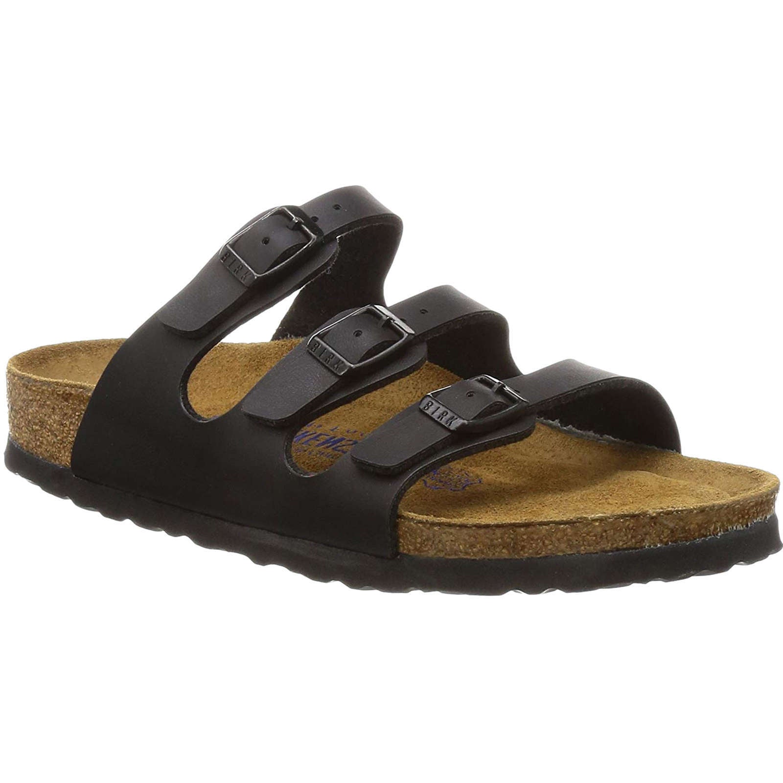 Birkenstock Florida Soft Footbed Birko-Flor Unisex Sandals#color_black