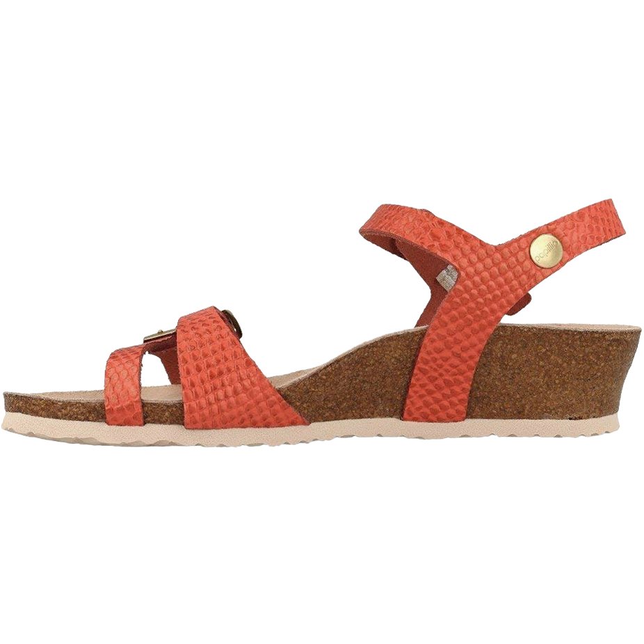 Birkenstock Papillio Lana Leather Women's Wedge Sandals#color_coral