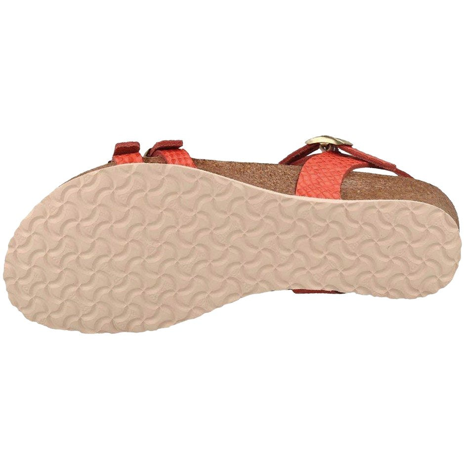 Birkenstock Papillio Lana Leather Women's Wedge Sandals#color_coral