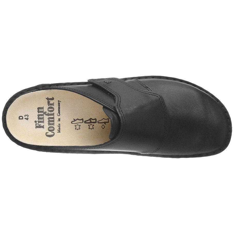 Finn Comfort Aussee Leather Women's Slip-On Sandals#color_black