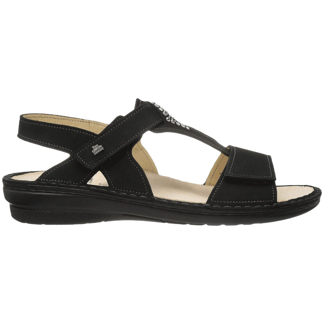 Finn Comfort Calvia Nubuck Leather Women's Sandals#color_black