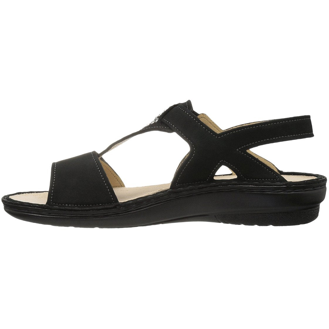 Finn Comfort Calvia Nubuck Leather Women's Sandals#color_black