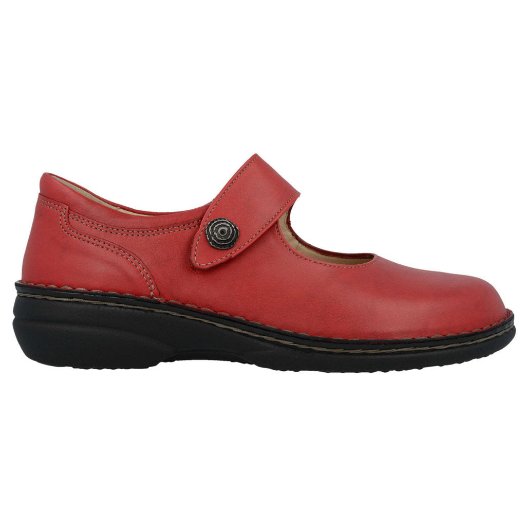 Finn Comfort Laval Leather Women's Mary Jane Shoes#color_campari