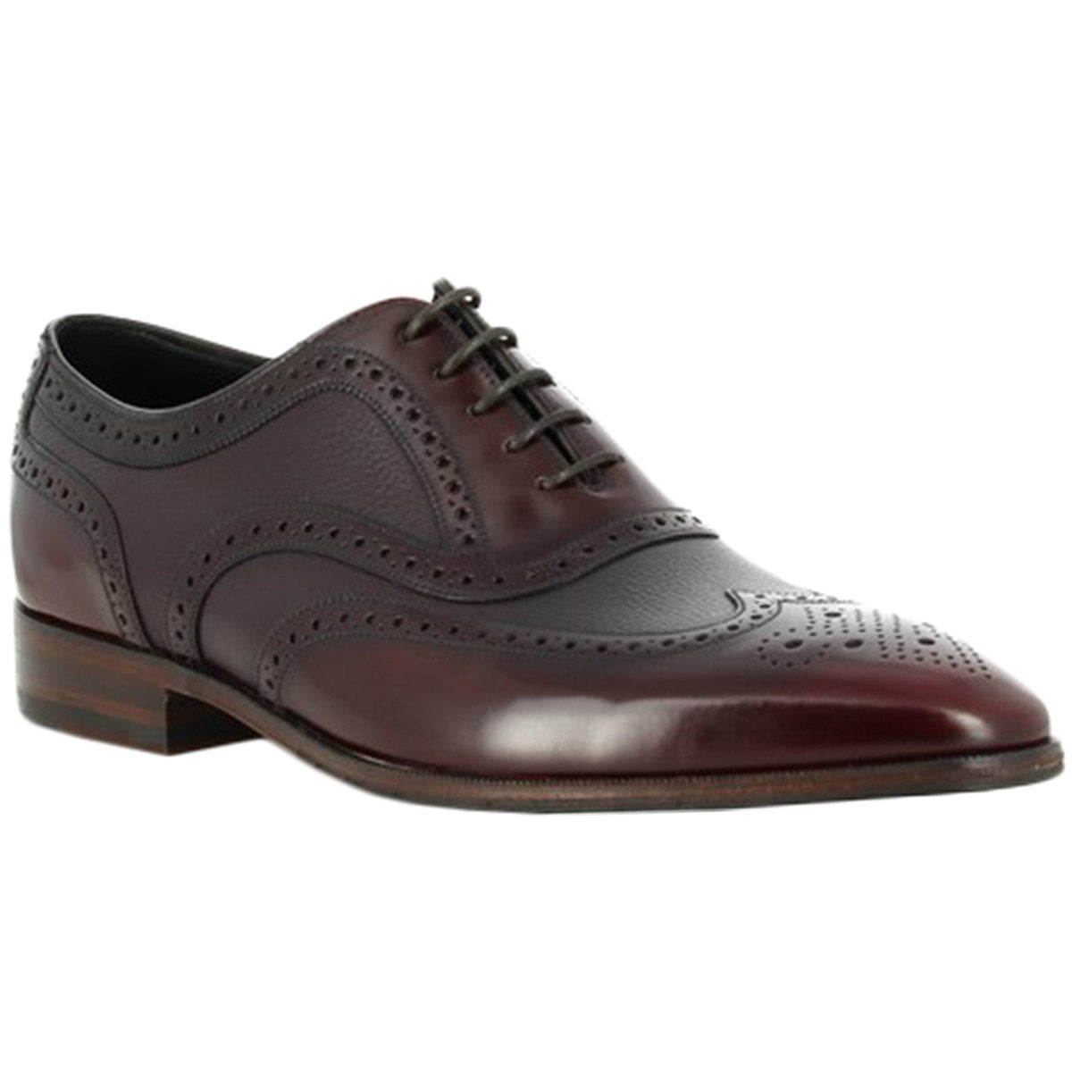 Loake Baskerville Polished Leather Men's Brogue Shoes#color_burgundy