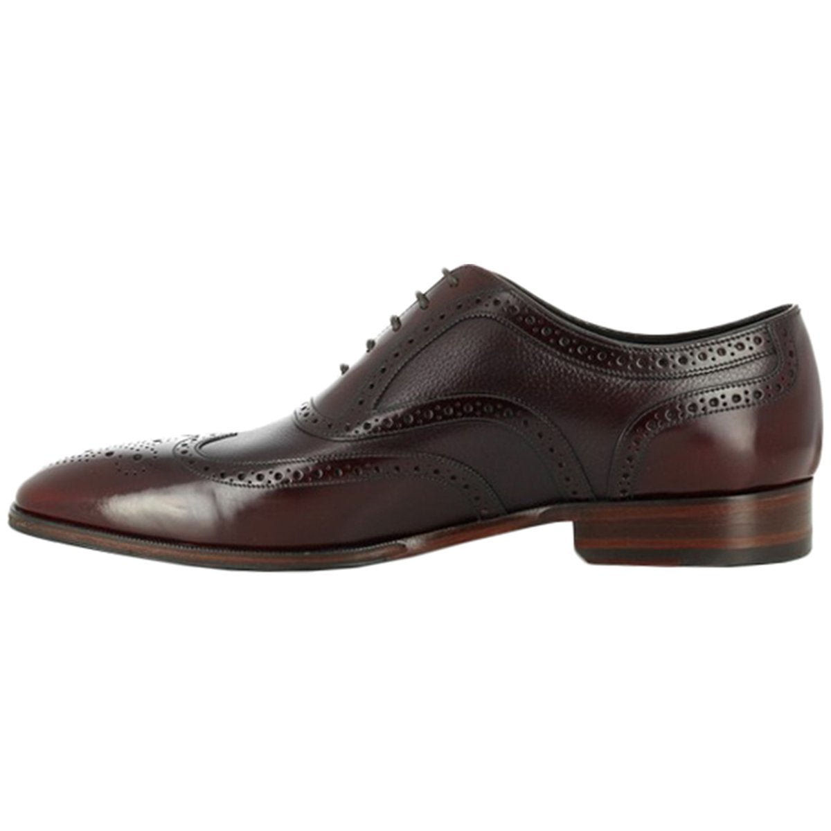 Loake Baskerville Polished Leather Men's Brogue Shoes#color_burgundy