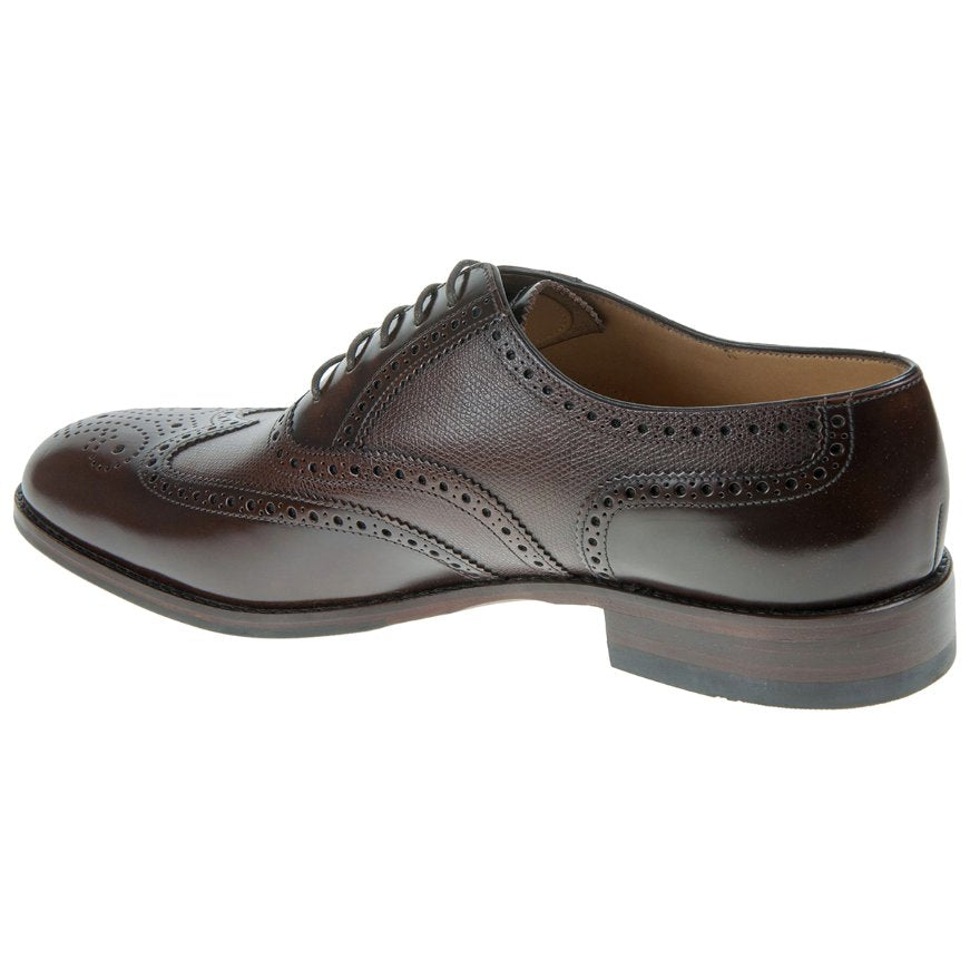 Loake Lowick Combined Leather Men's Brogue Shoes#color_dark brown