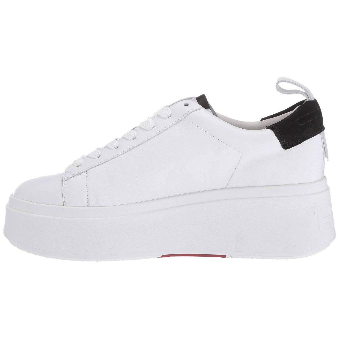 Ash Moon Leather Women's Low-Top Trainers#color_white black bordeaux