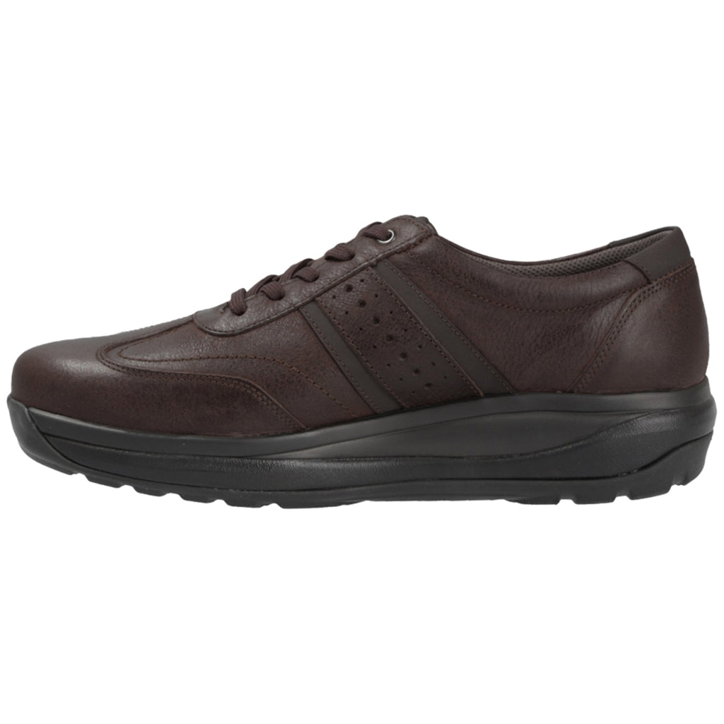 Joya David Full Grain Leather Men's Trainers#color_dark brown