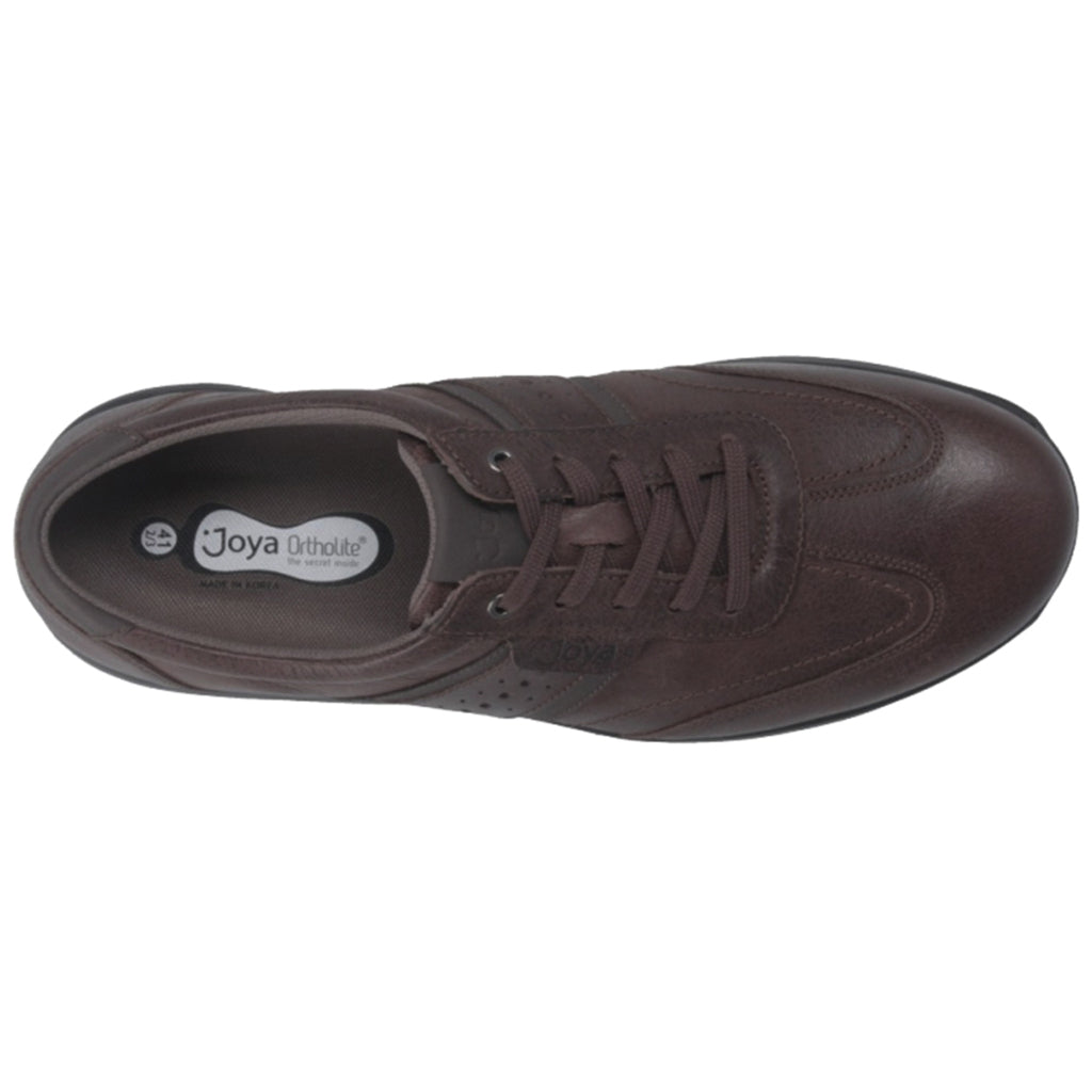 Joya David Full Grain Leather Men's Trainers#color_dark brown