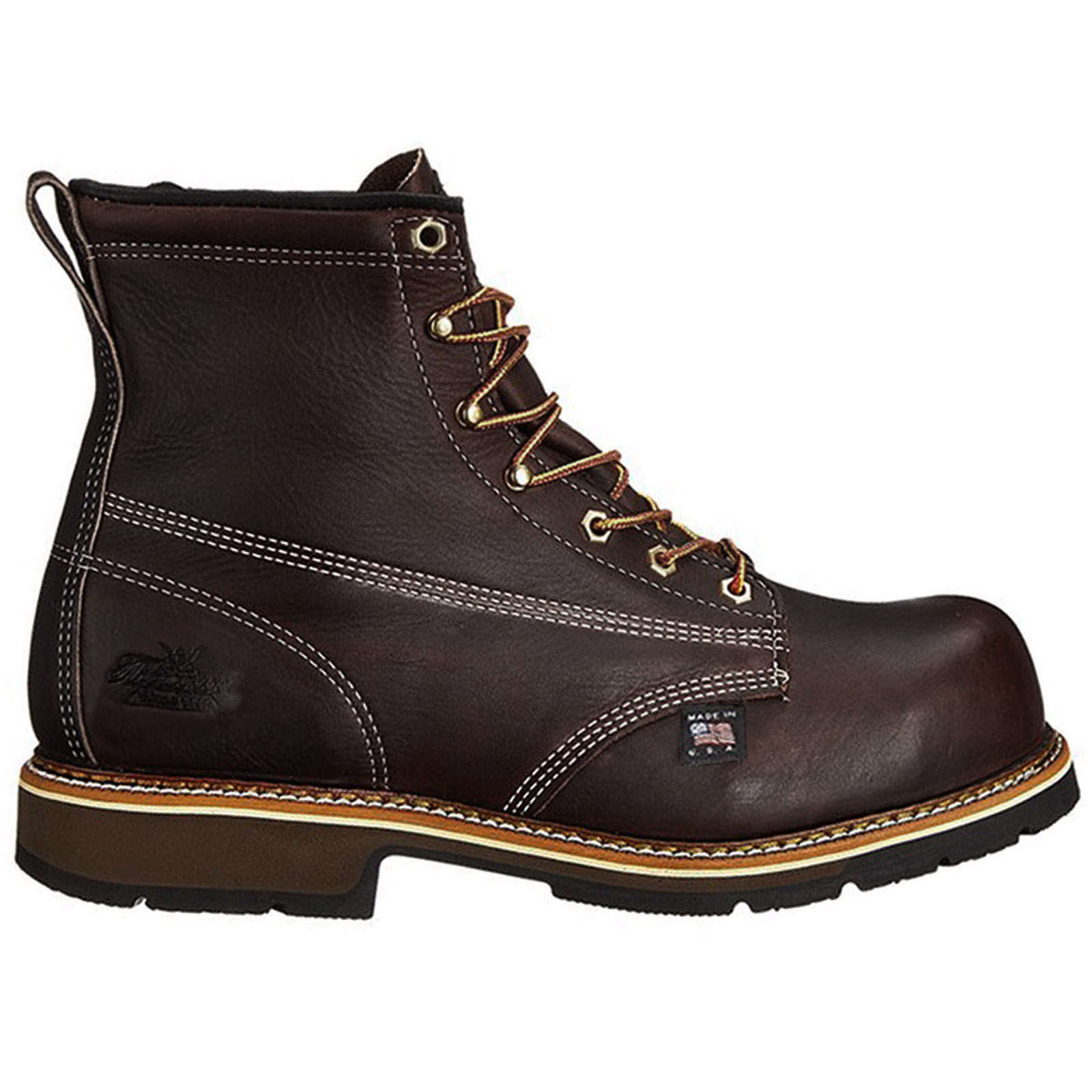 Thorogood American Heritage 6 Inch Plain Toe Men's Safety Toe Boots#color_black walnut