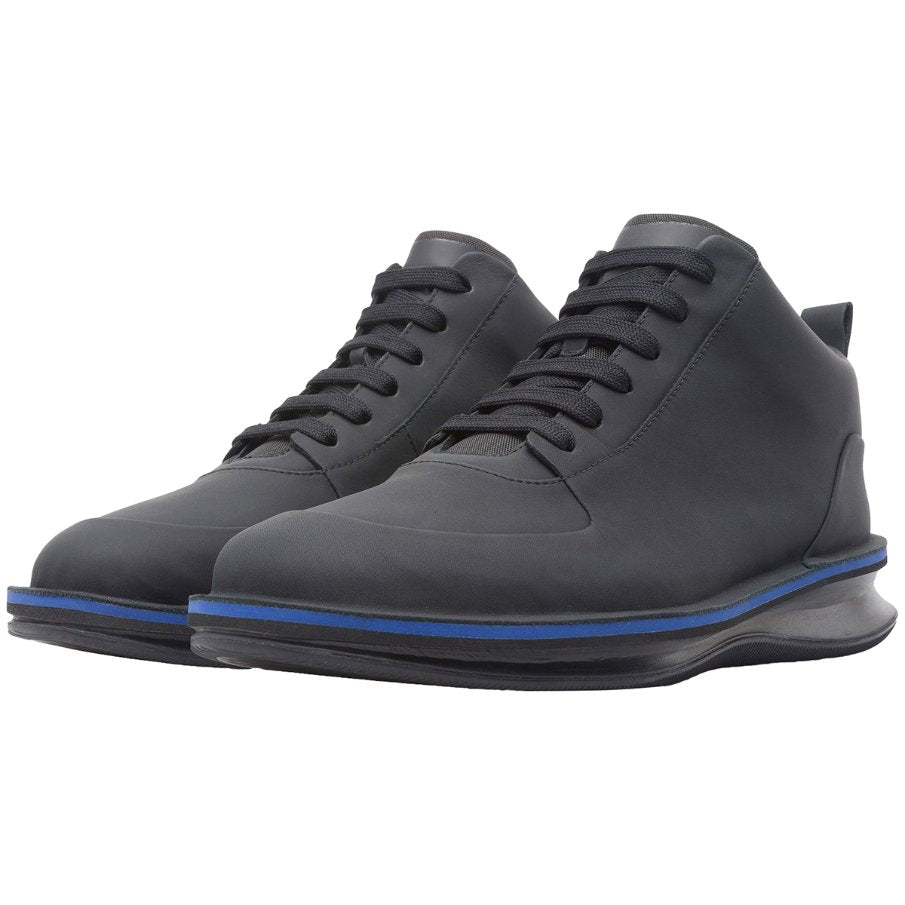 Camper Rolling Matte Leather Men's Low-Top Trainers#color_black