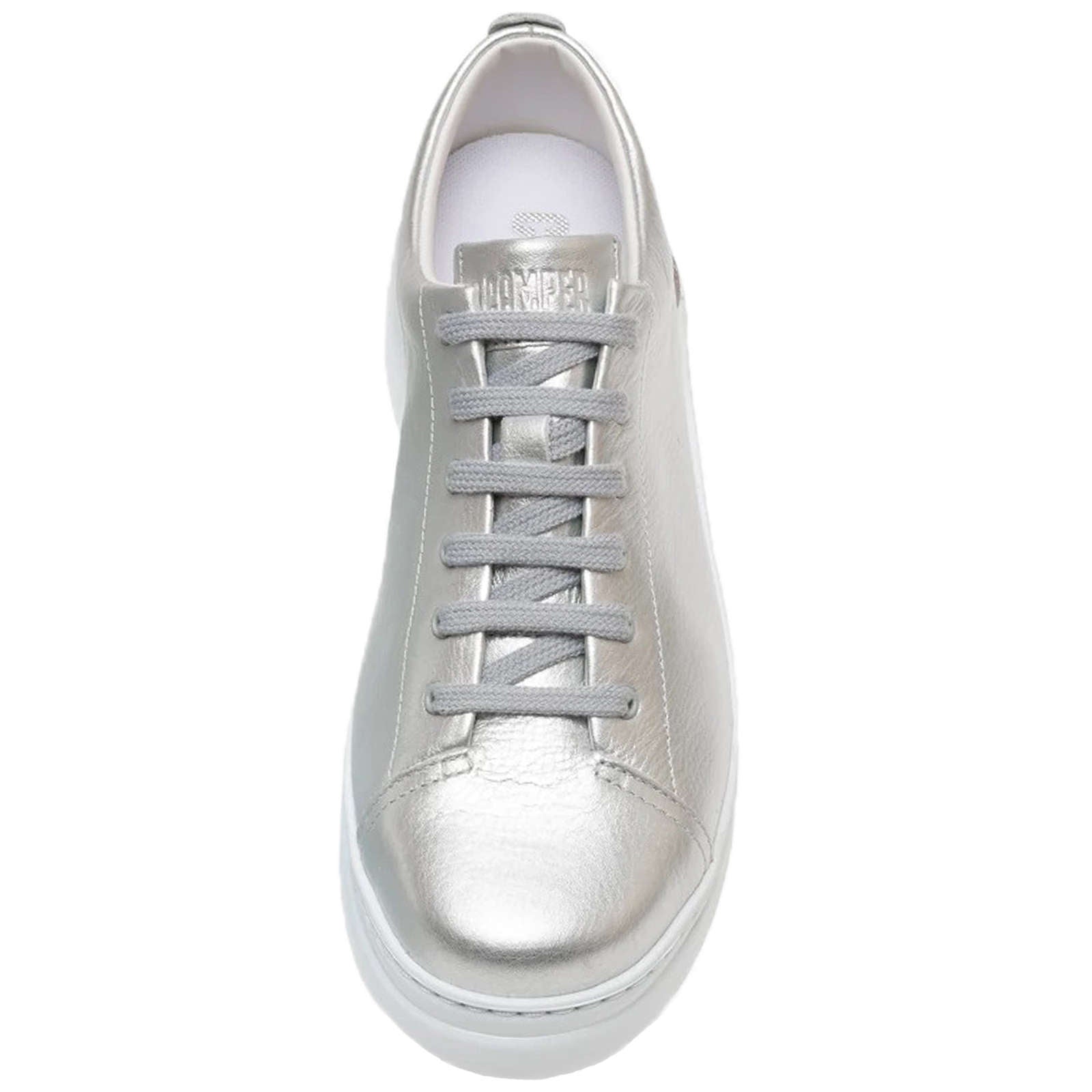 Camper Runner Up Calfskin Leather Women's Low-Top Trainers#color_grey