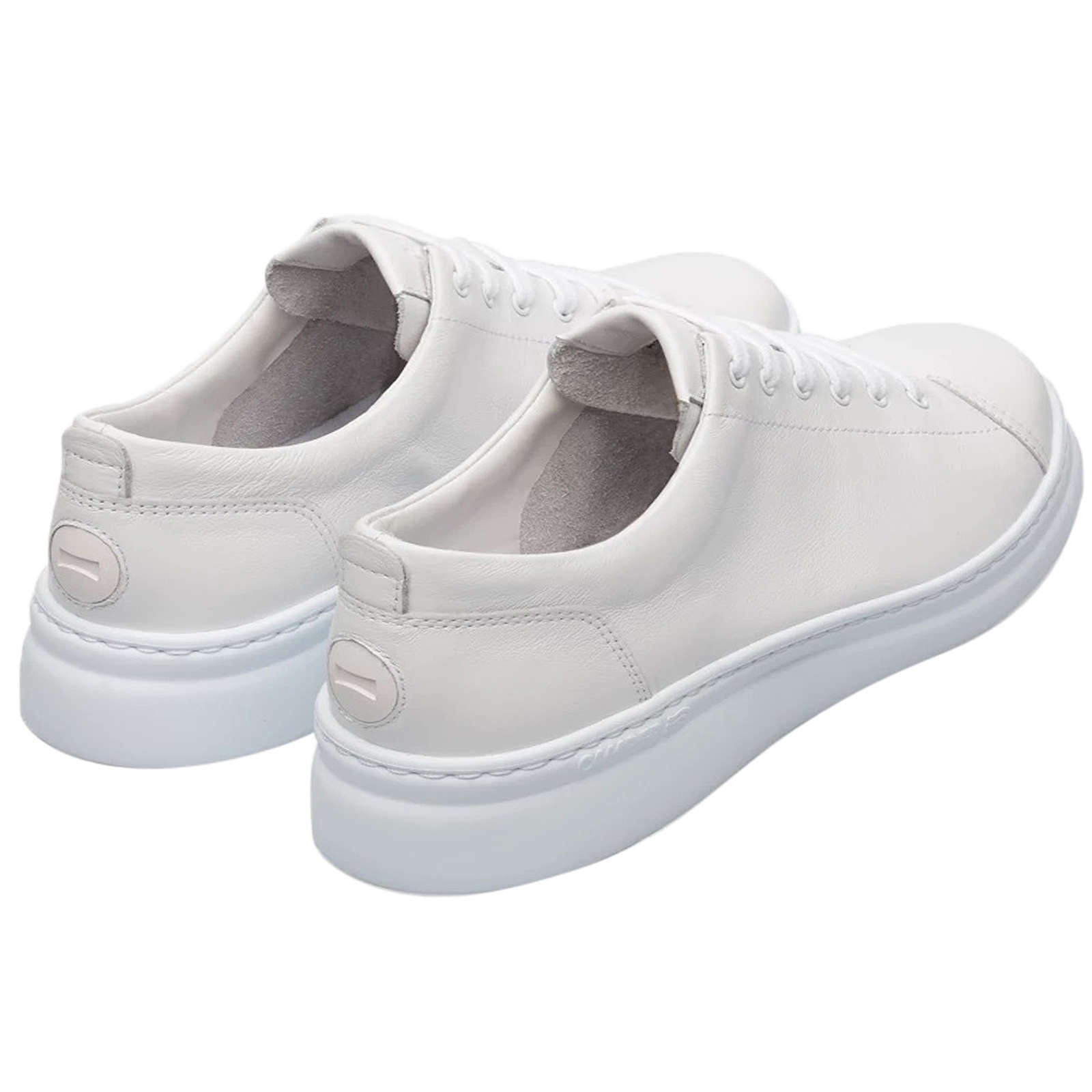 Camper Runner Up Calfskin Leather Women's Low-Top Trainers#color_white natural