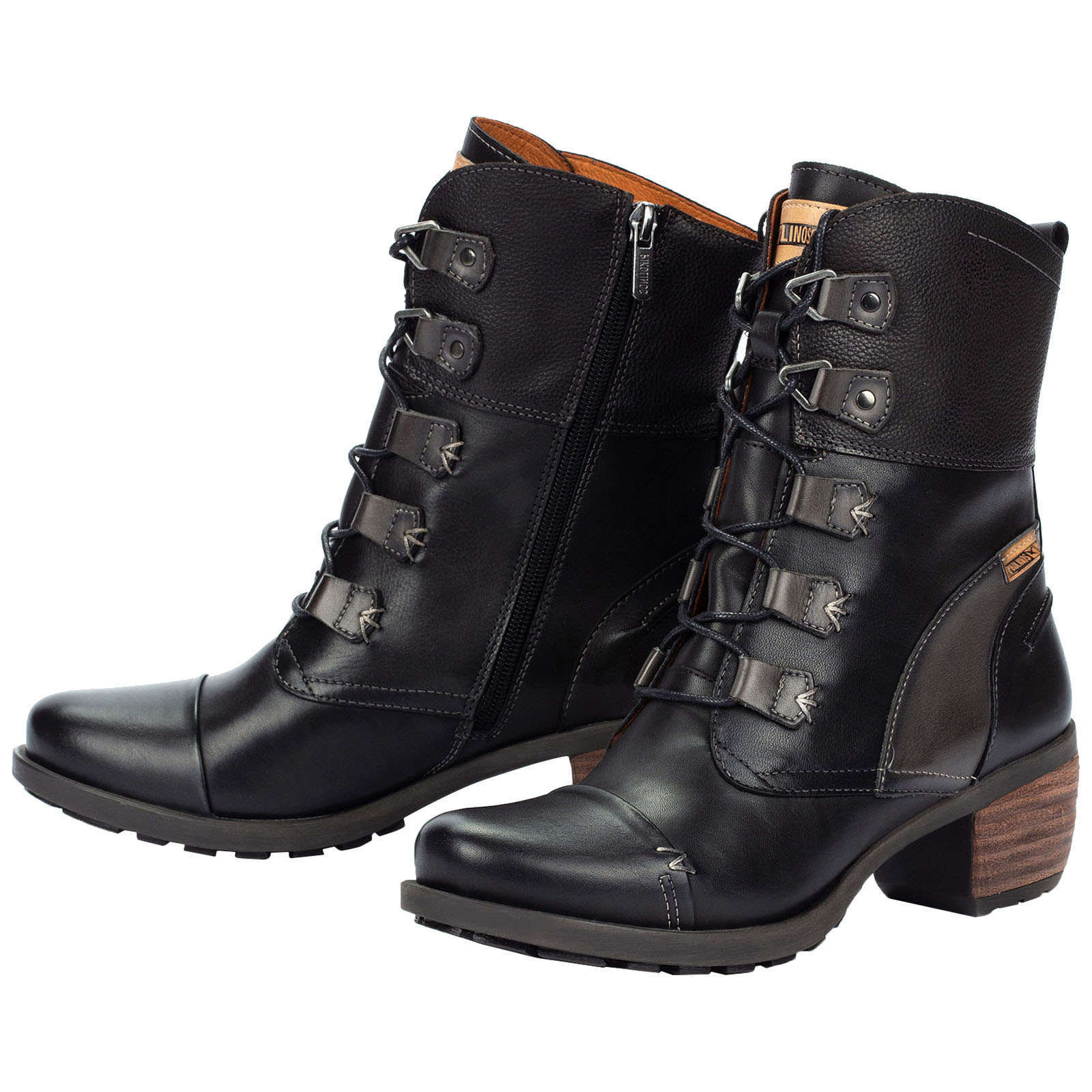 Pikolinos Le Mans 838-8990 Leather Womens Boots#color_black