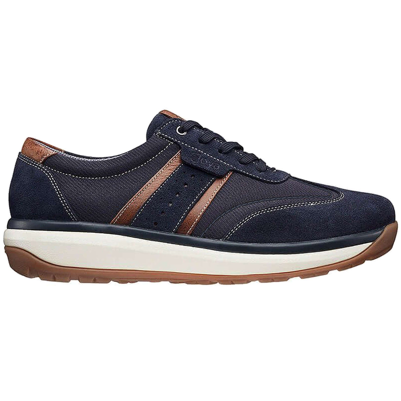 Joya David Leather & Textile Men's Trainers#color_dark blue