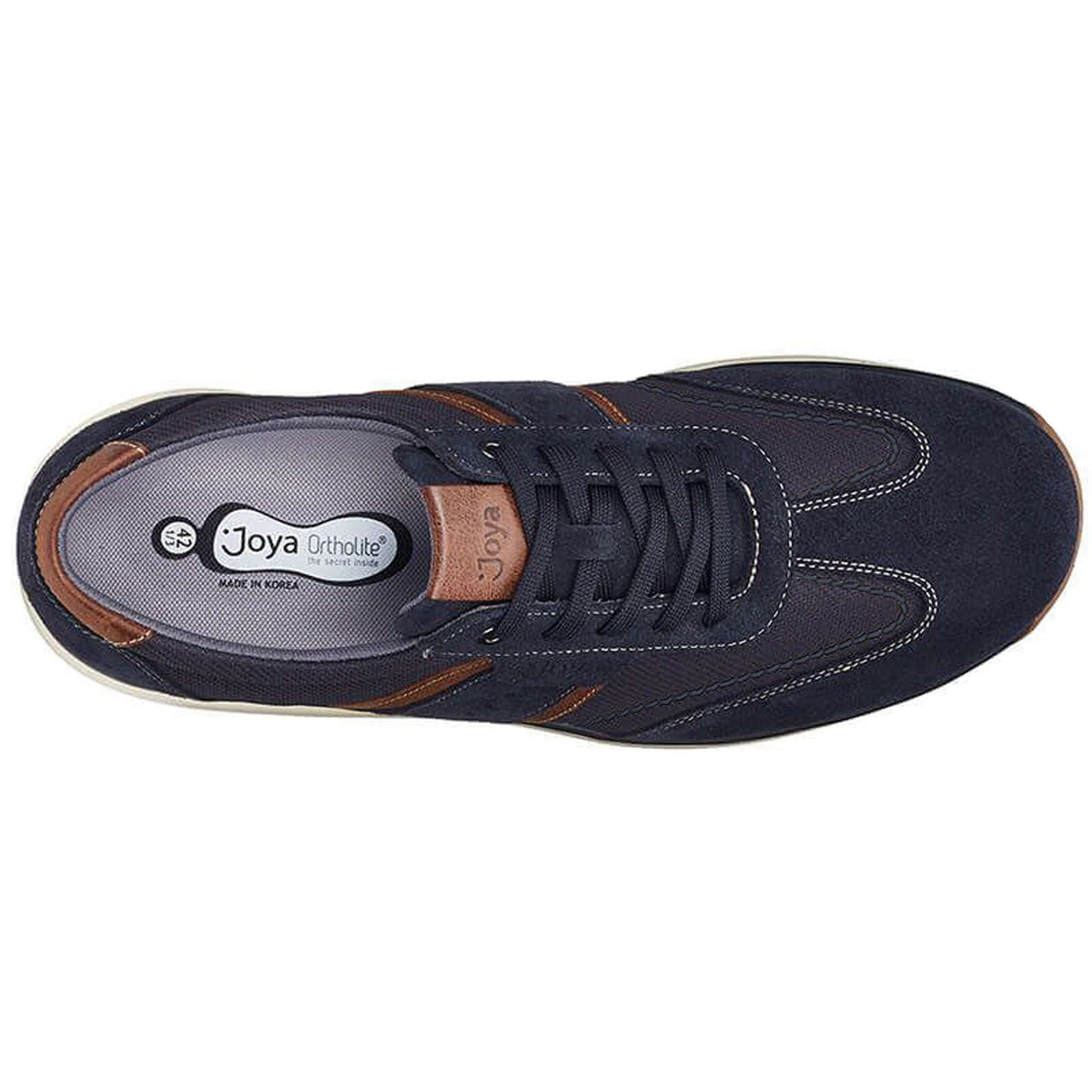 Joya David Leather & Textile Men's Trainers#color_dark blue