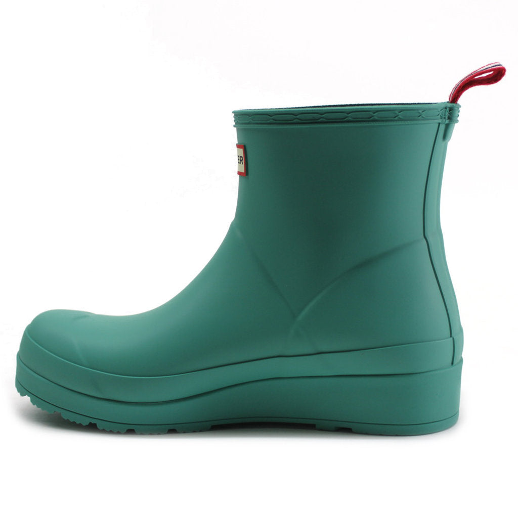 Hunter Original Play Short Wellington Rubber Womens Boots#color_thrum green