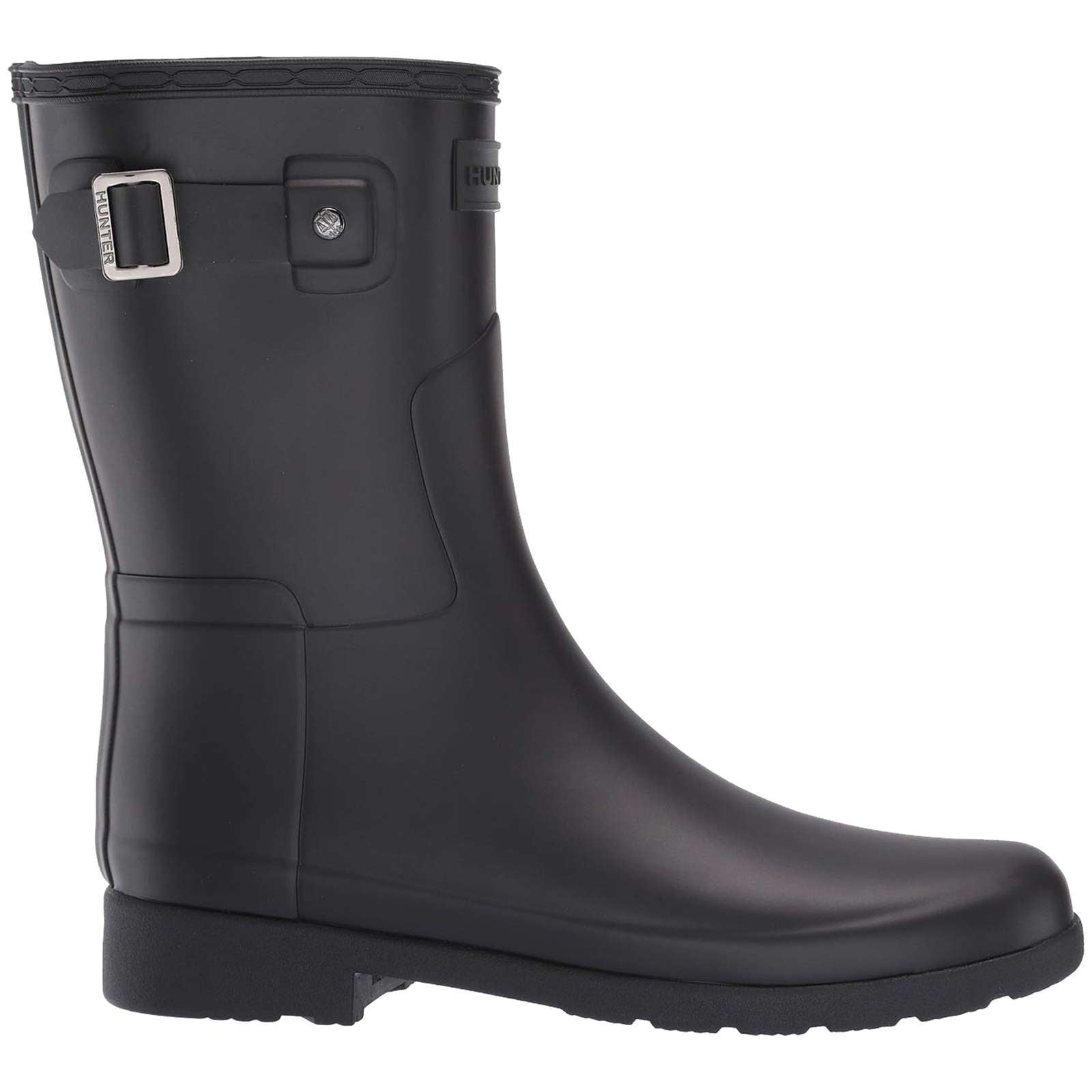 Hunter Refined Slim Fit Rubber Women's Short Wellington Boots#color_black