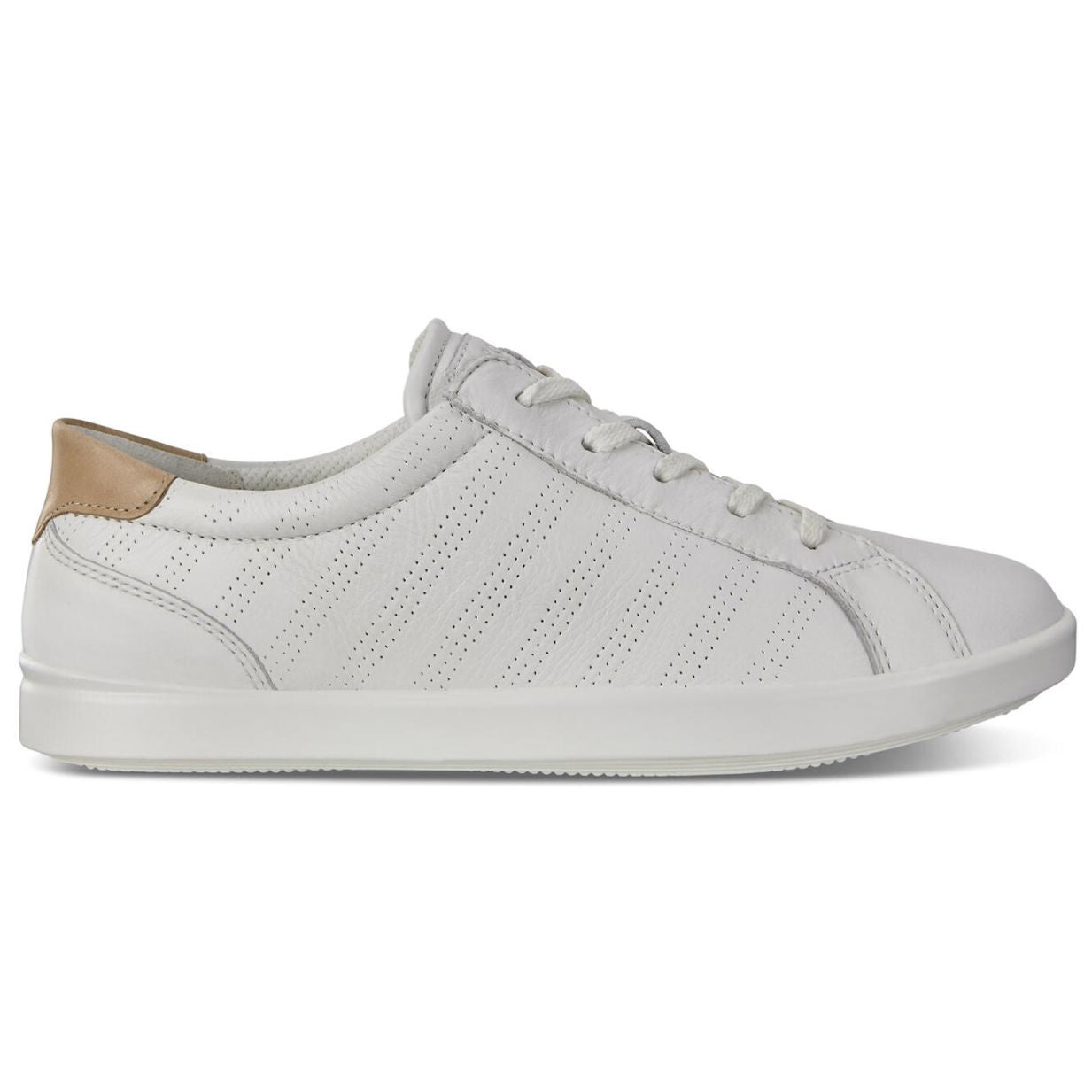 Ecco Leisure 205033 Leather Womens Trainers#color_white powder