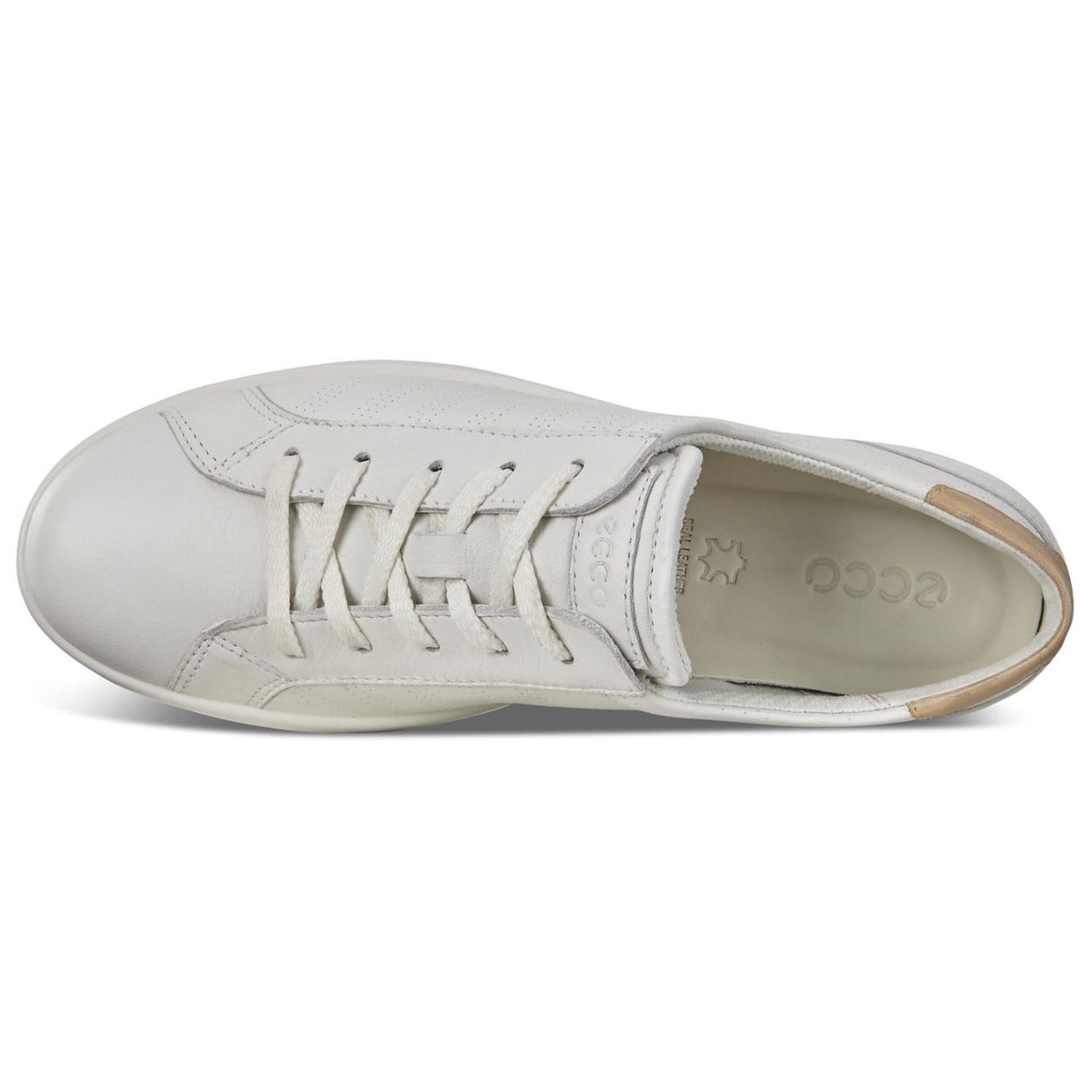 Ecco Leisure 205033 Leather Womens Trainers#color_white powder