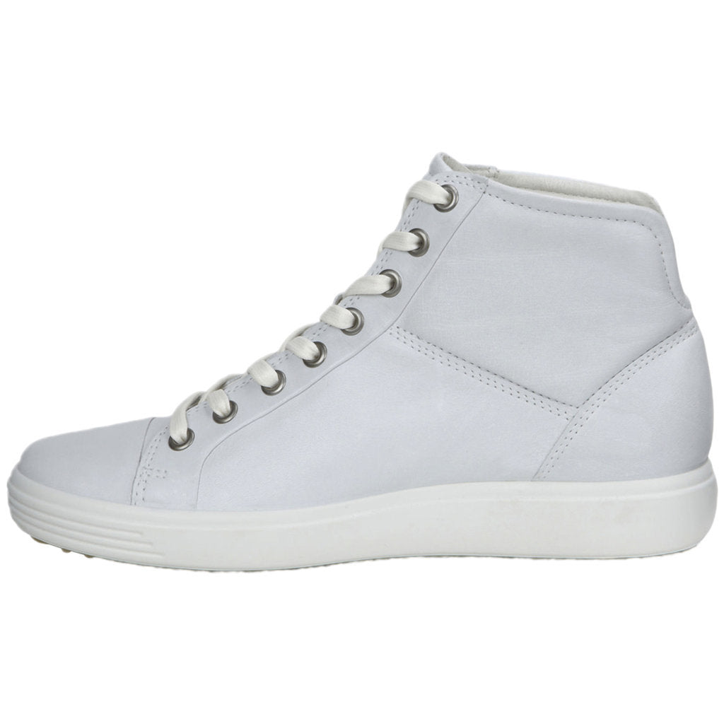 Ecco Soft 7 Mid 430023 Leather Womens Trainers#color_white droid