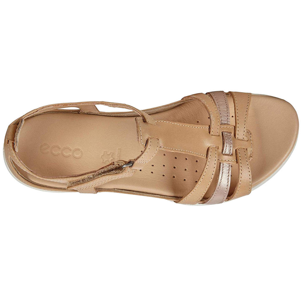 Ecco Flash 240873 Leather Womens Sandals#color_powder champagne metallic