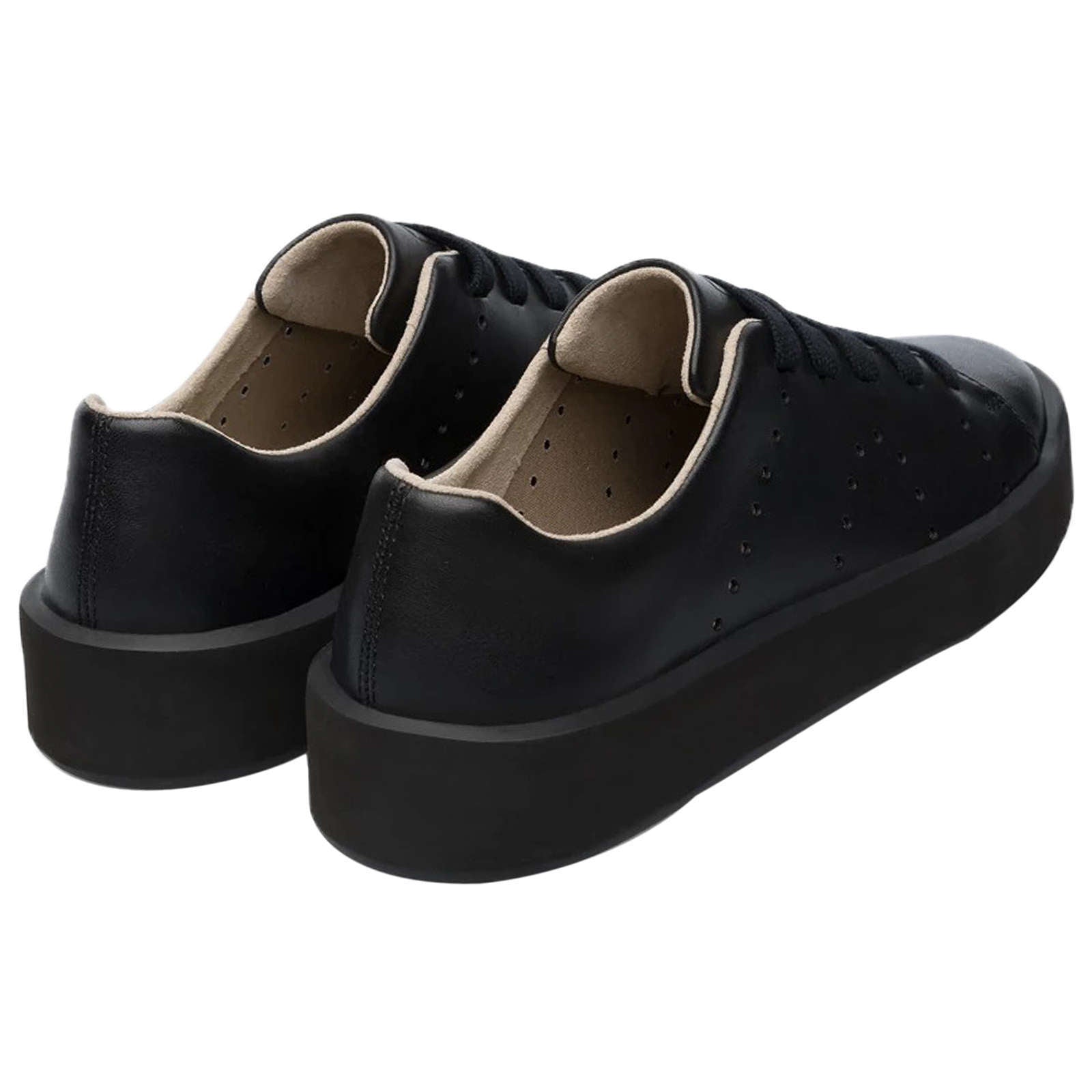 Camper Courb Nubuck Leather Women's Low-Top Trainers#color_black