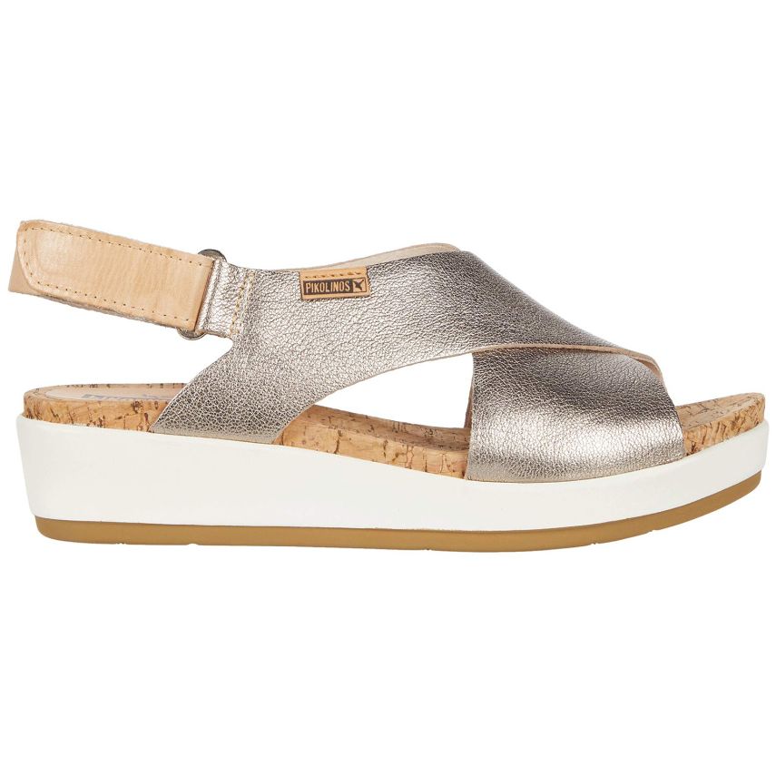 Pikolinos Mykonos W1G-0757CLC1 Metallic Leather Womens Sandals#color_stone