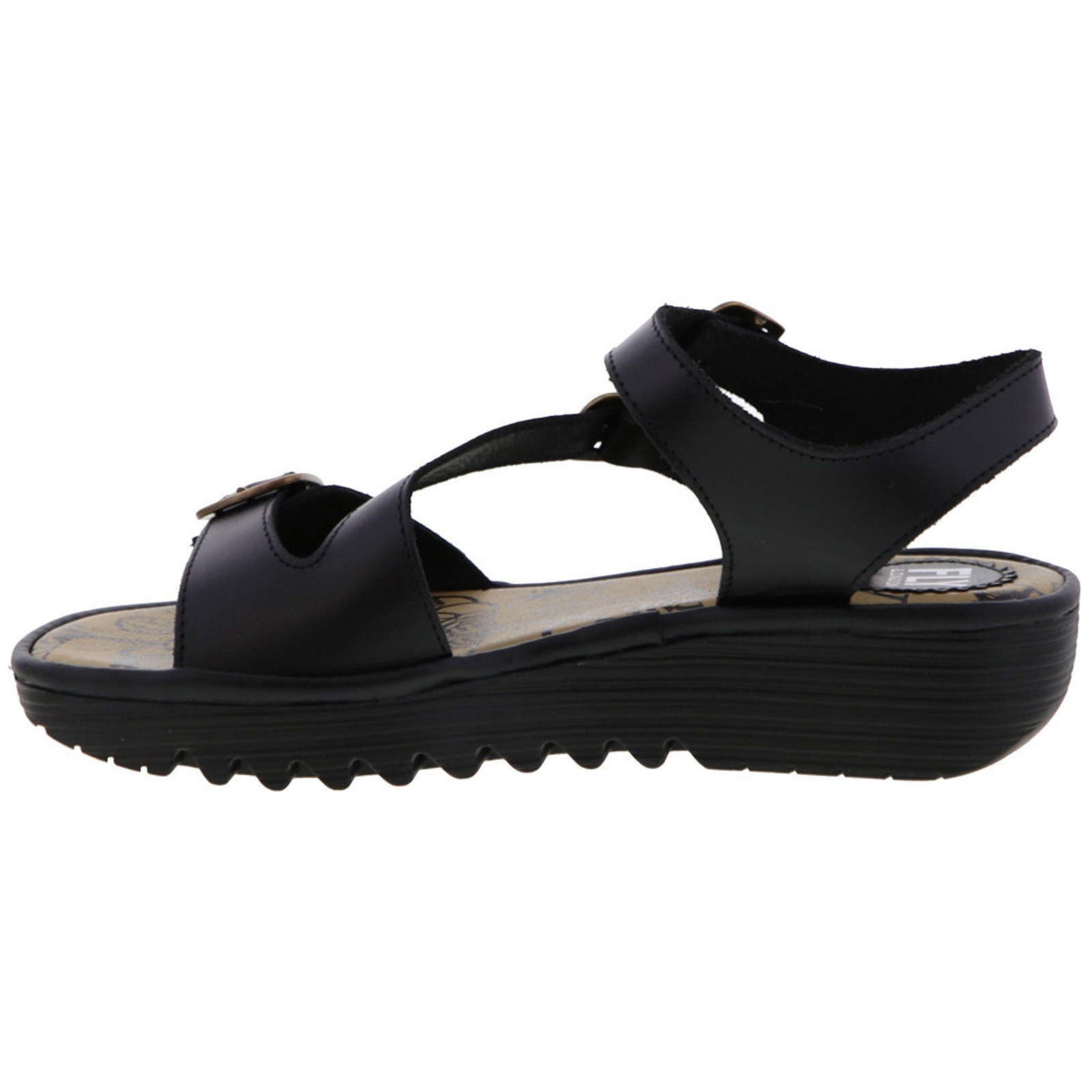 Fly London ELIT141FLY Leather Womens Sandals#color_black