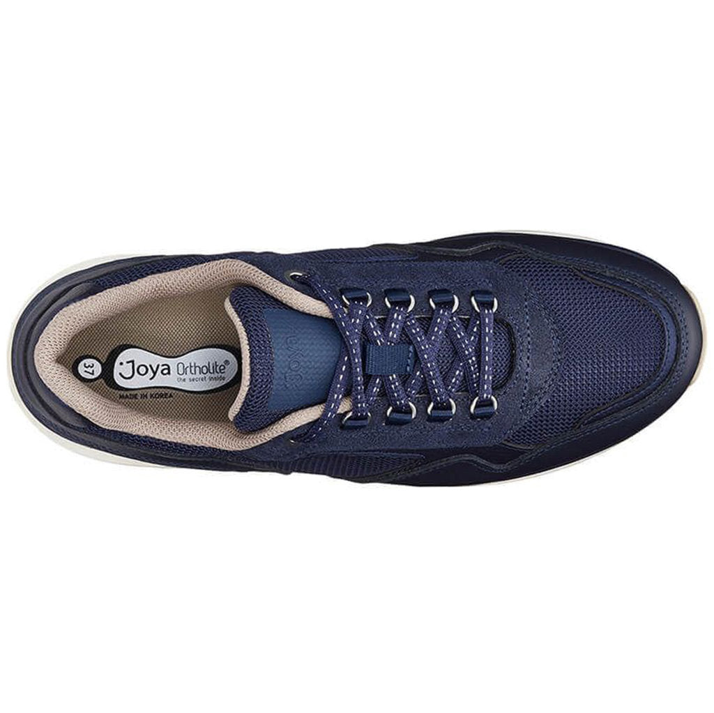 Joya Tina II Leather Textile Womens Trainers#color_dark blue