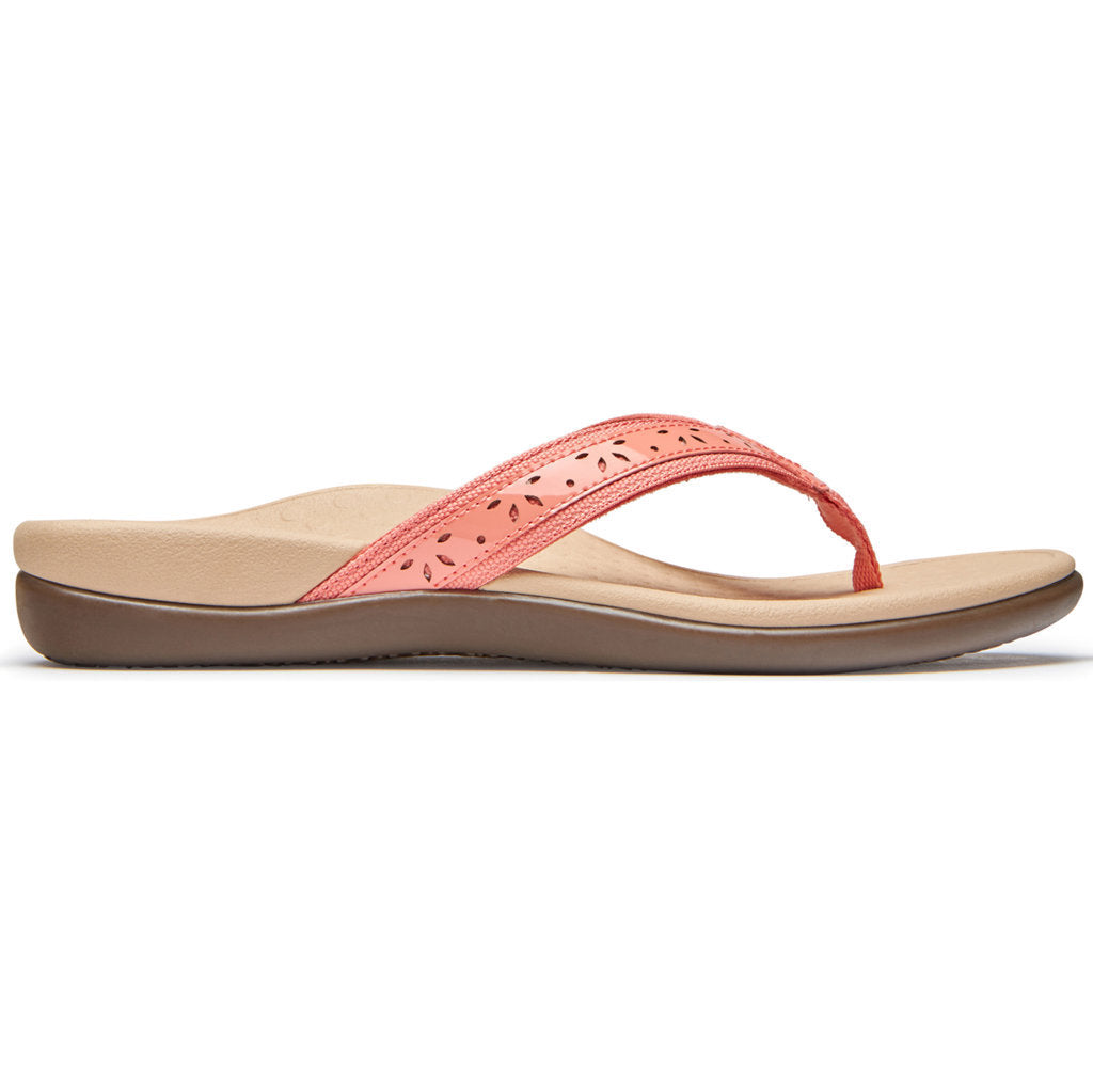 Vionic Tide Casandra Leather Textile Womens Sandals#color_coral