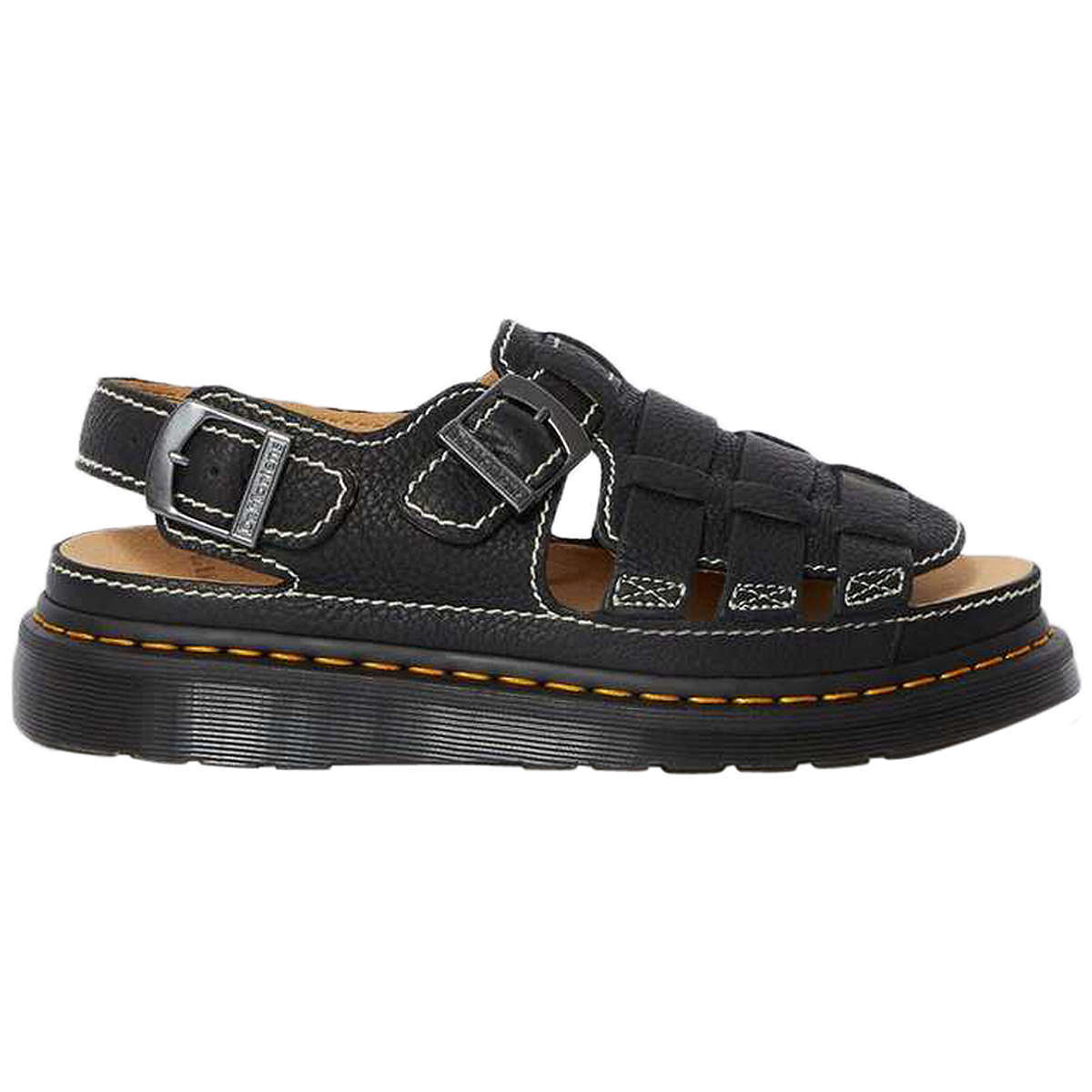 Dr.Martens 8092 ARC Grizzly Leather Unisex Sandals#color_black