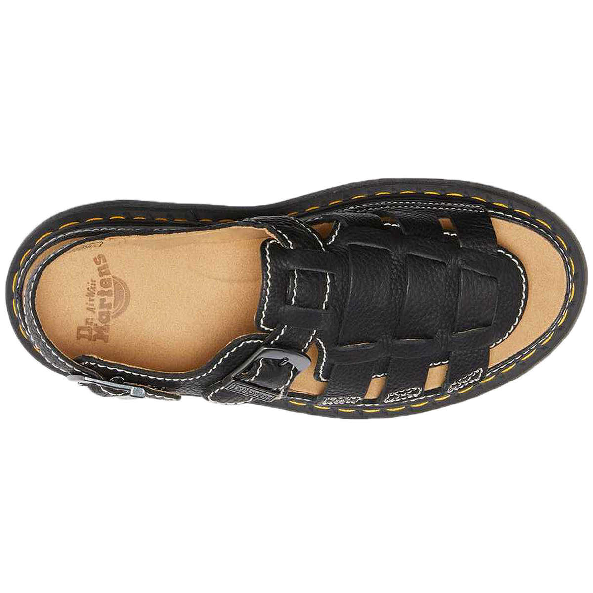 Dr.Martens 8092 ARC Grizzly Leather Unisex Sandals#color_black