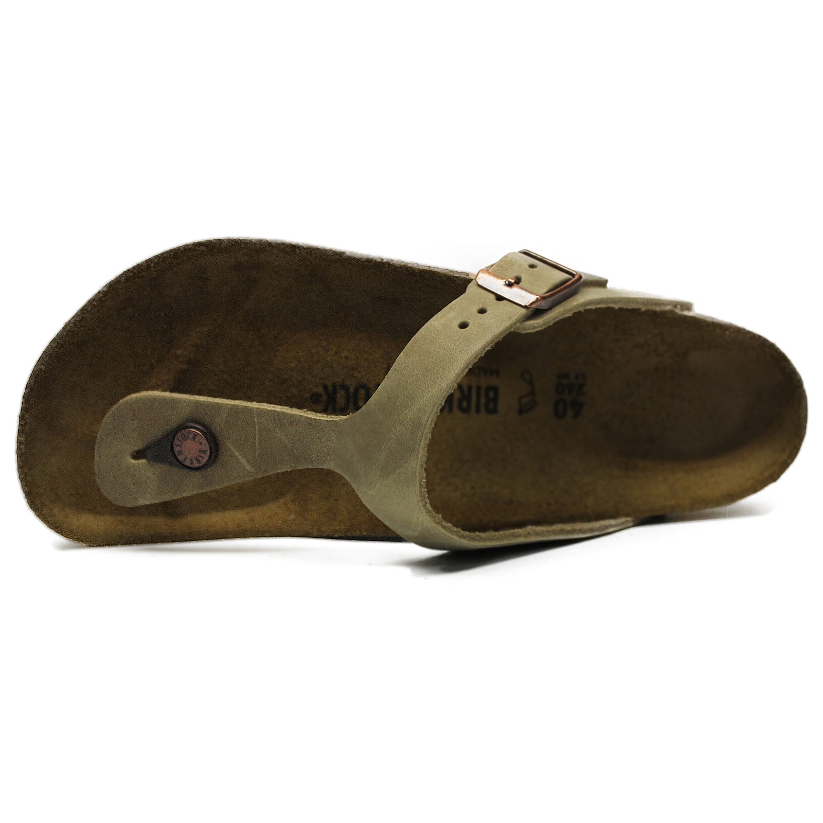 Birkenstock Gizeh Waxy Leather Unisex Sandals#color_tabacco brown